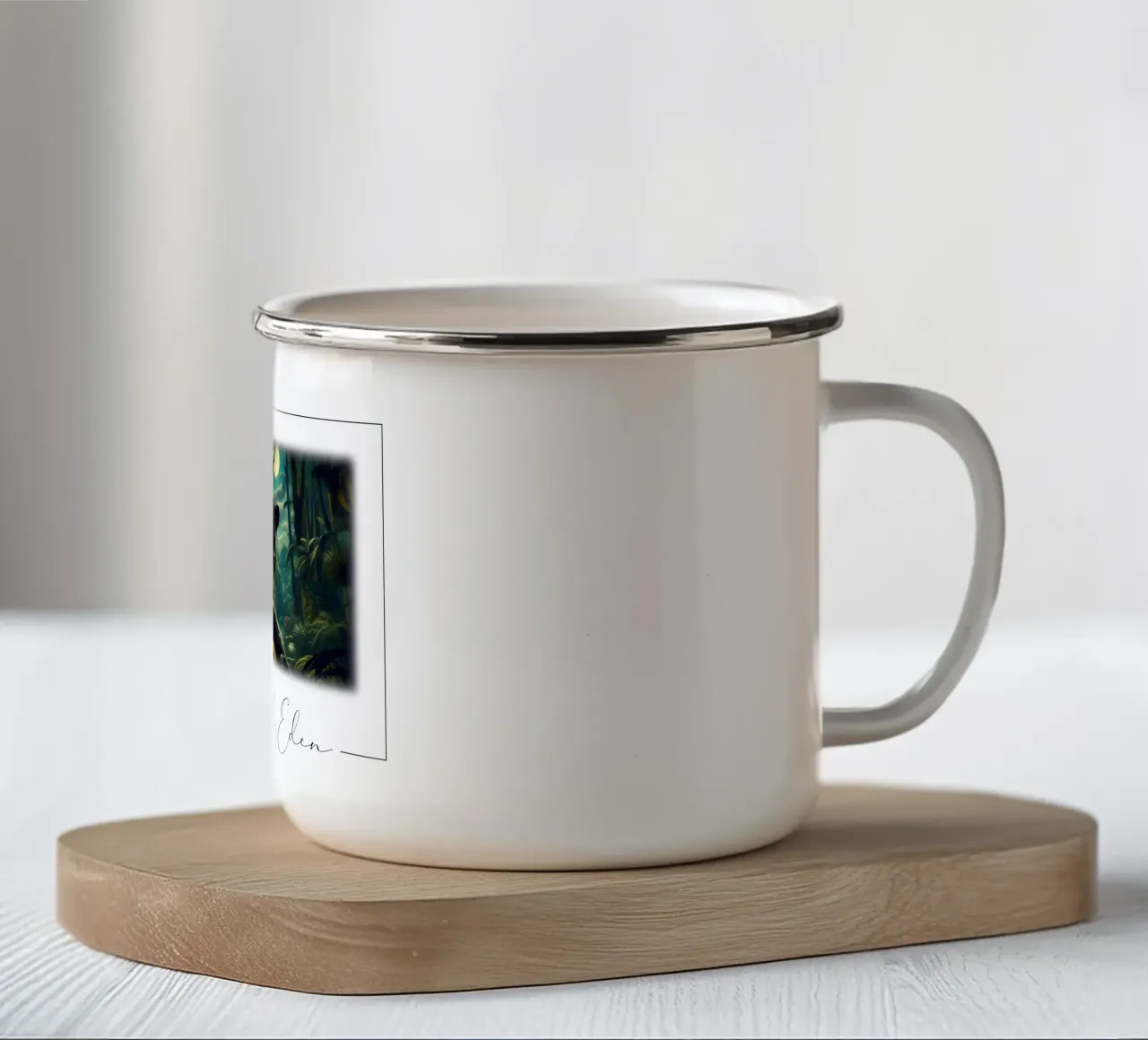 PANTHERE NOIRE tazza in smalto da RUBIANT ART