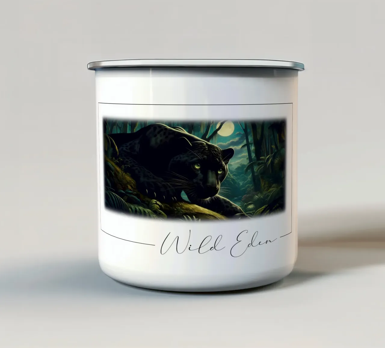 PANTHERE NOIRE tazza in smalto da RUBIANT ART