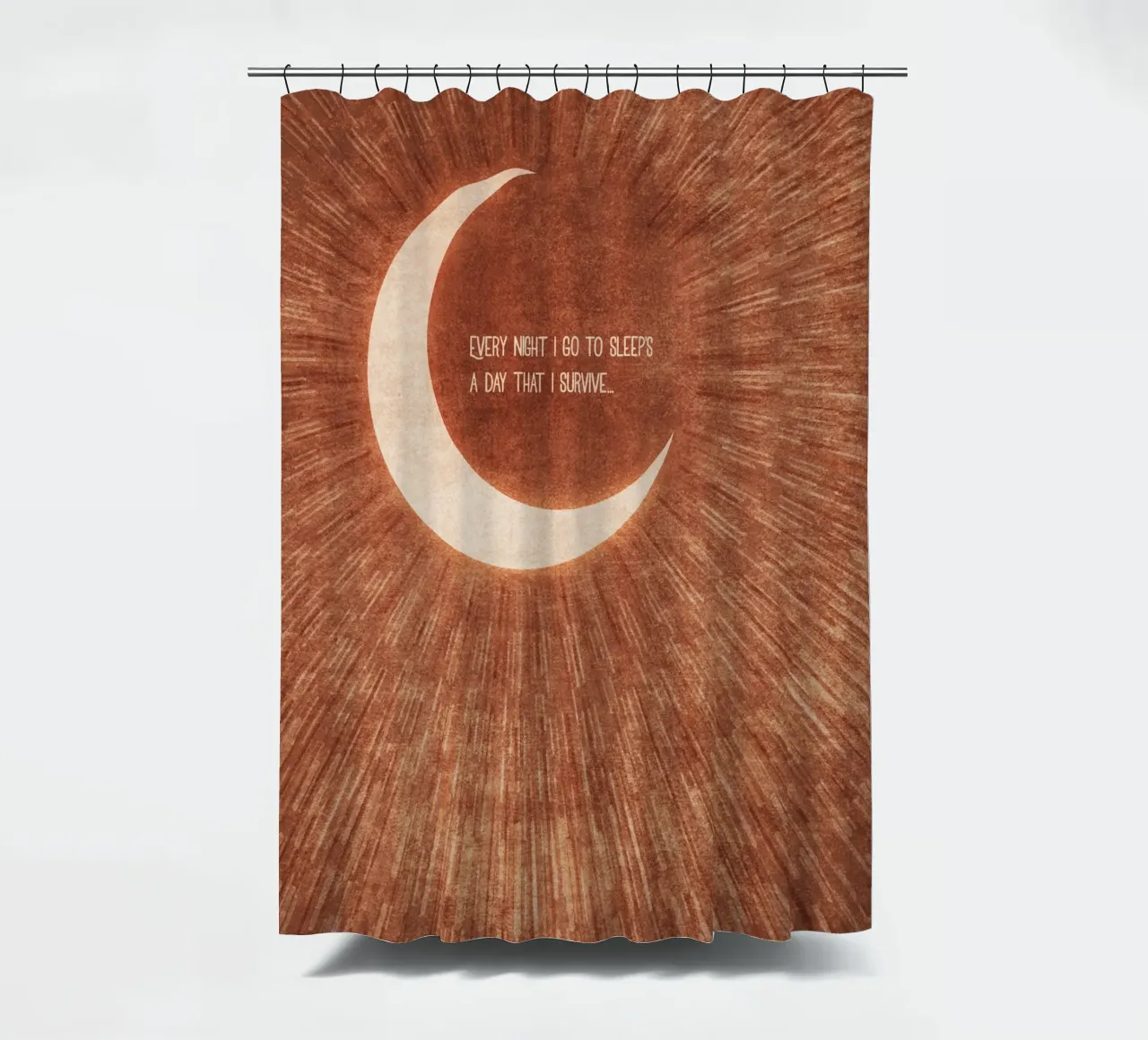 Emel Tunaboylu - La Lune Typography Duschvorhang von The Artcircle