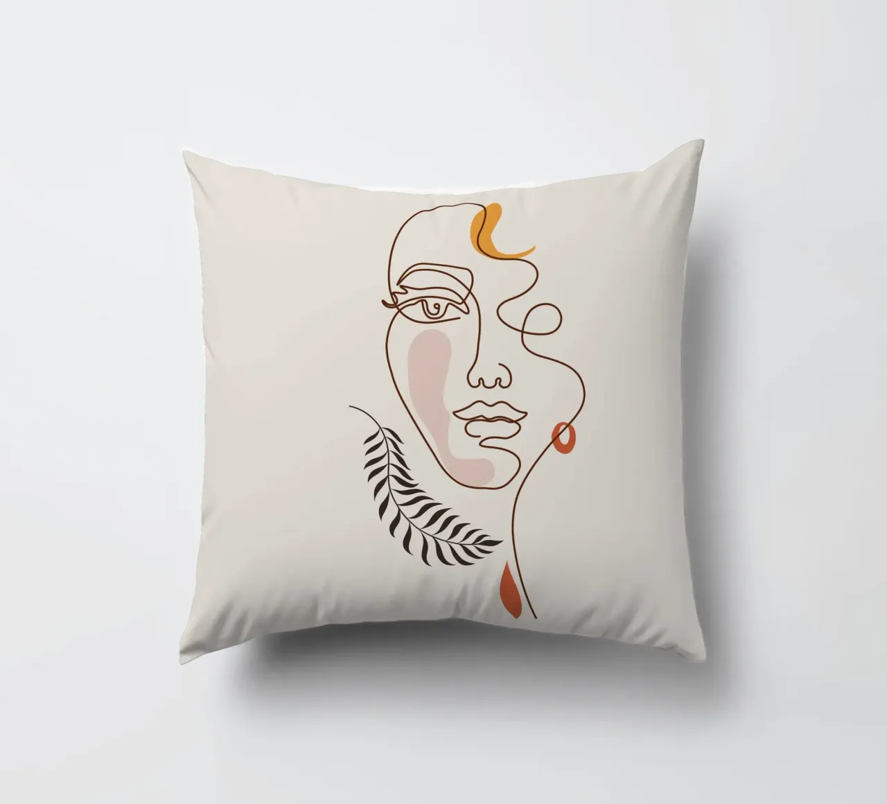 Emel Tunaboylu - Line art face cuscino da The Artcircle