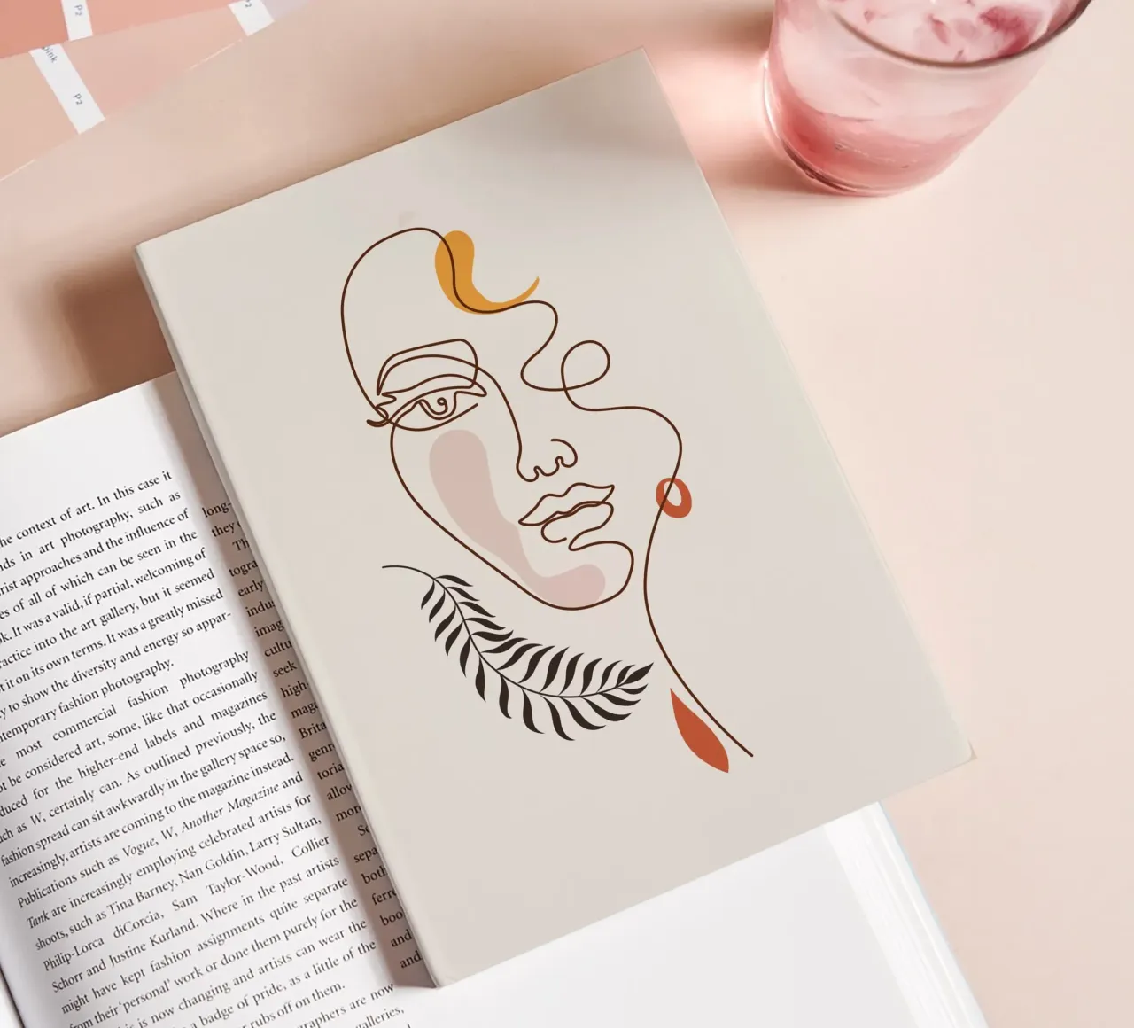 Emel Tunaboylu - Line Art Face notebook by The Artcircle