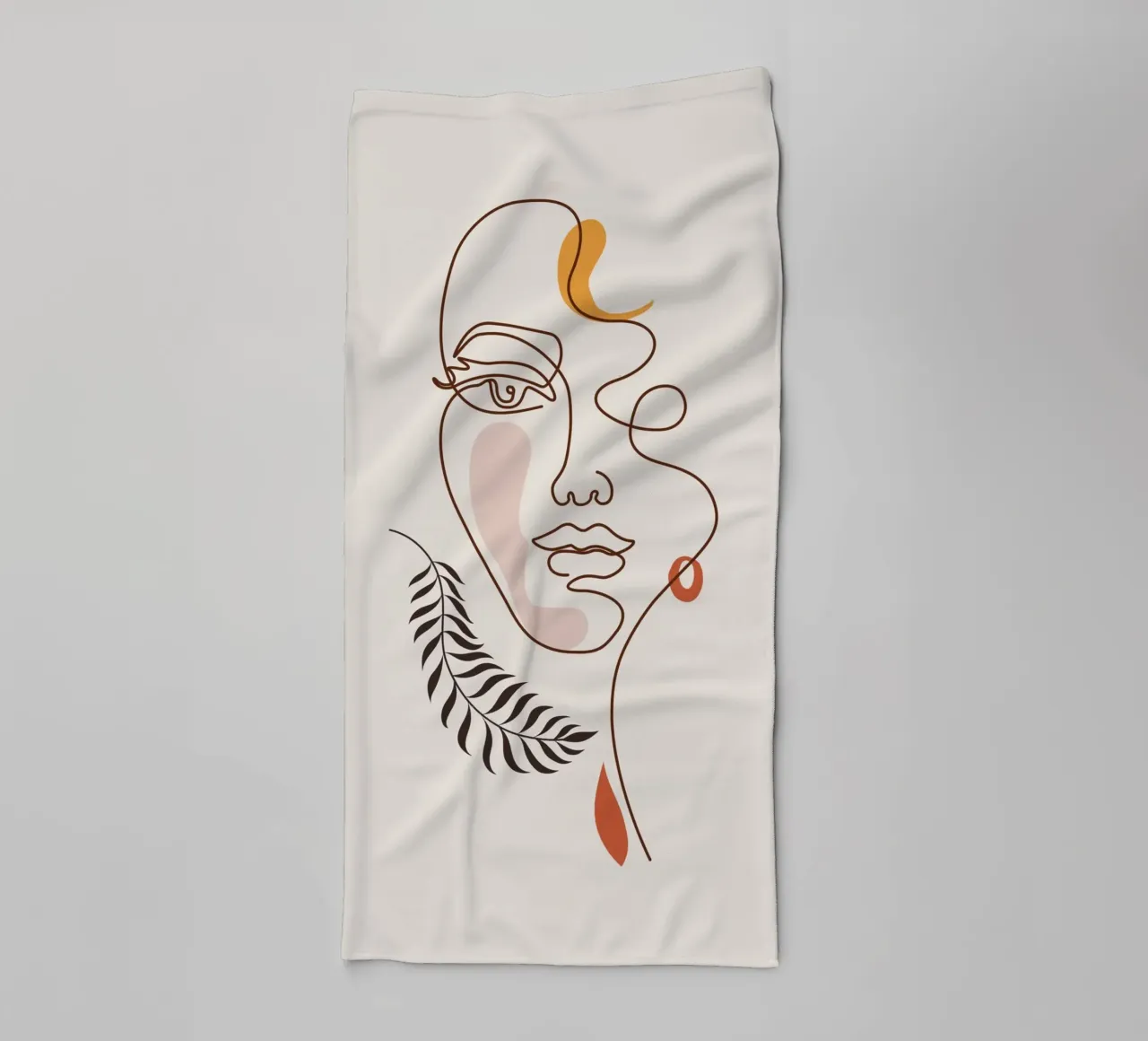 Emel Tunaboylu - Line art face asciugamano da bagno da The Artcircle