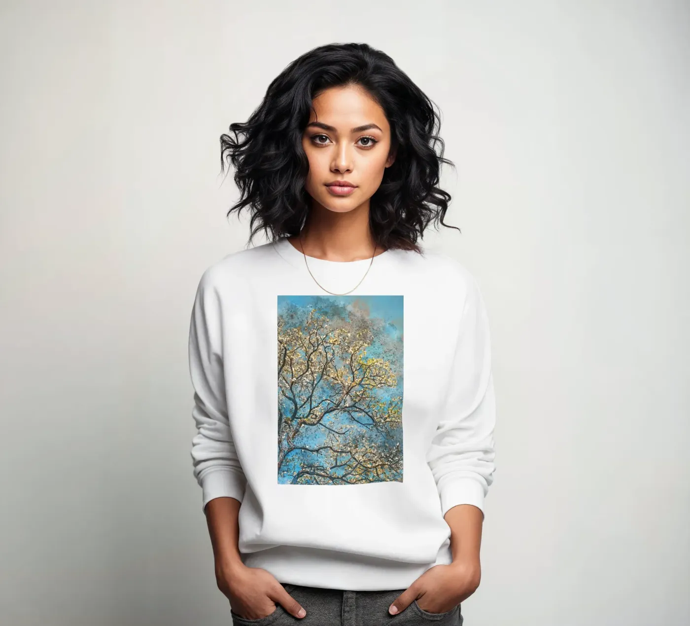 Spring tree sweatshirt by Justyna Jaszke JBJart