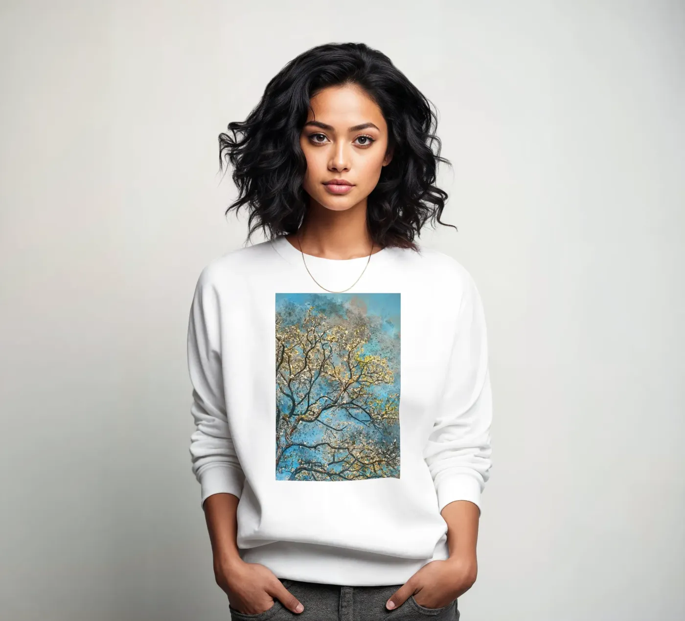 Spring tree sweatshirt by Justyna Jaszke JBJart