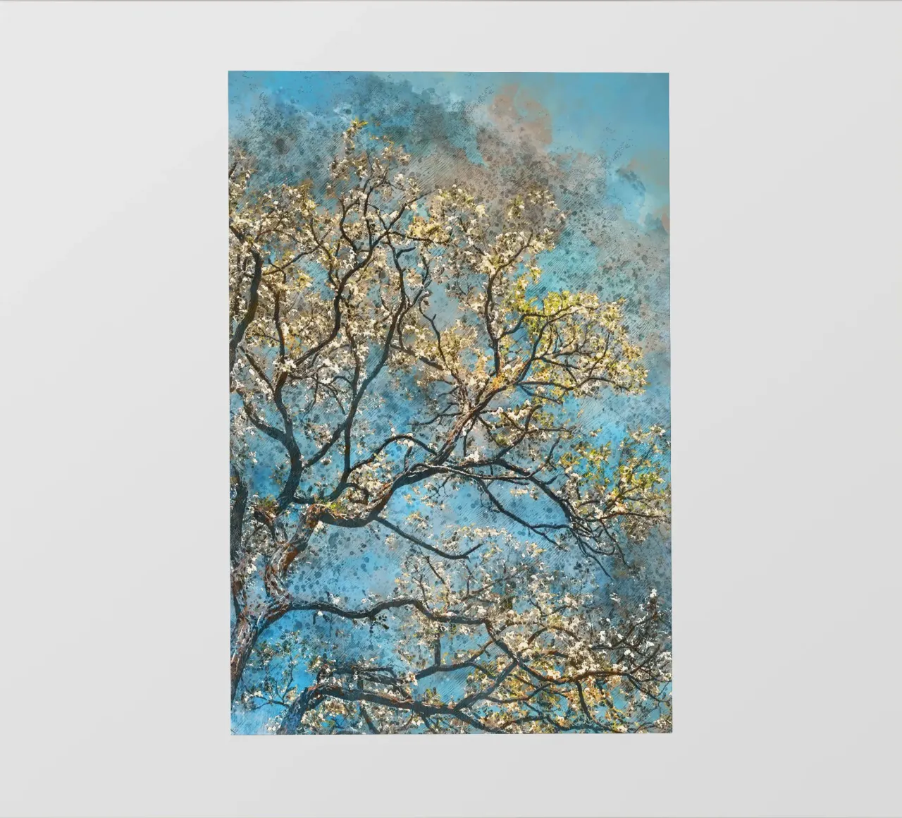 Lente boom fotobehang van Justyna Jaszke JBJart