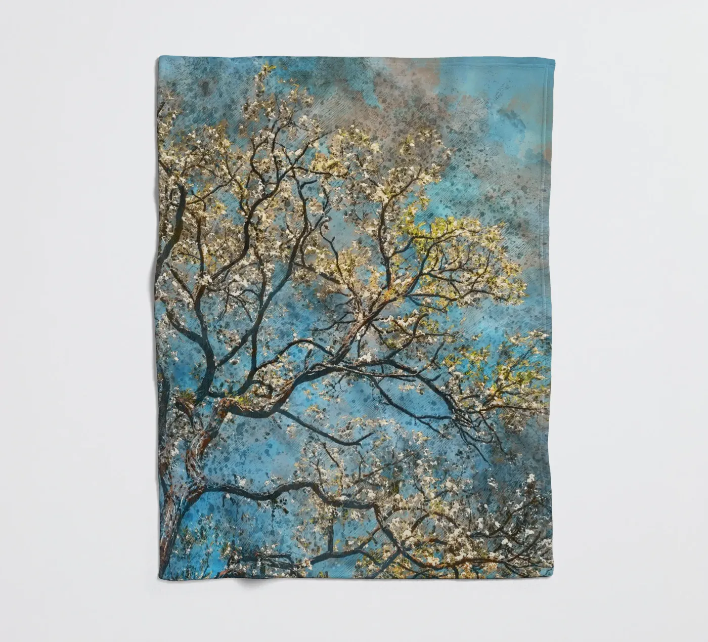 Spring tree Fleecedecke von Justyna Jaszke JBJart