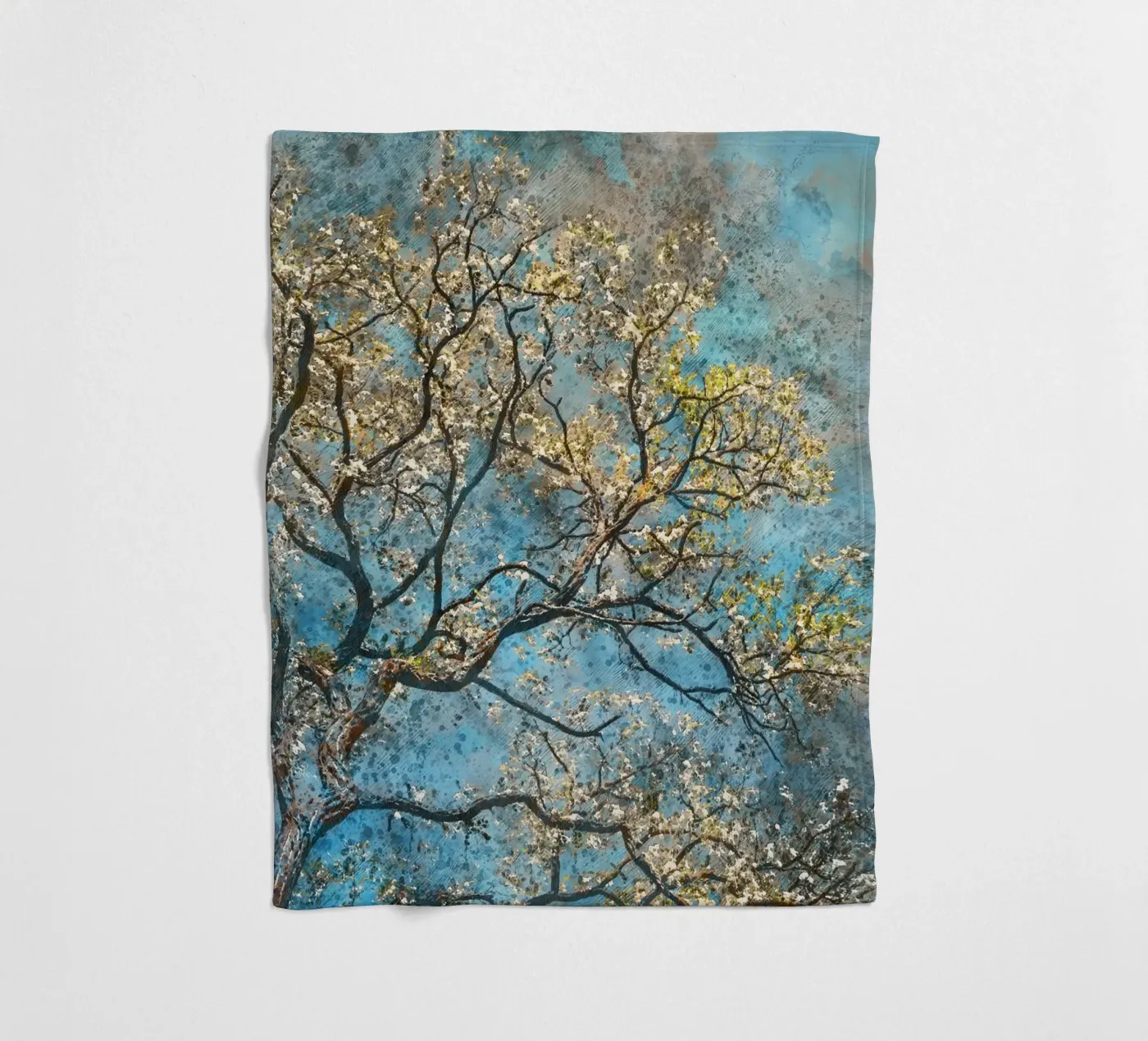 Spring tree Fleecedecke von Justyna Jaszke JBJart