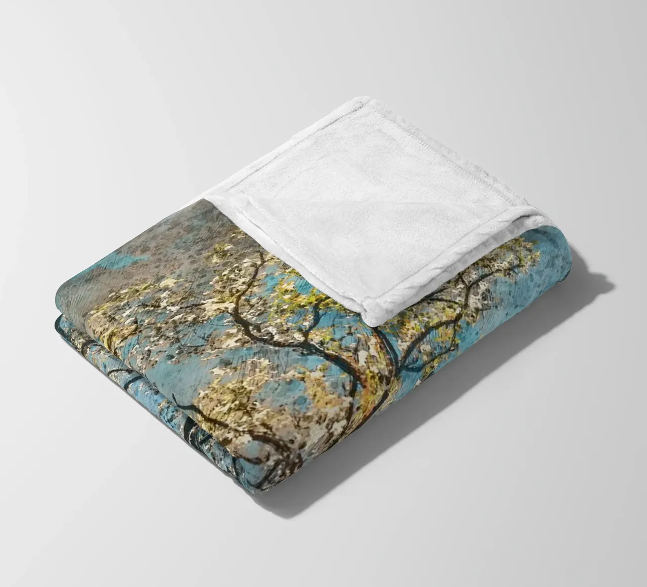 Spring tree fleece blanket by Justyna Jaszke JBJart