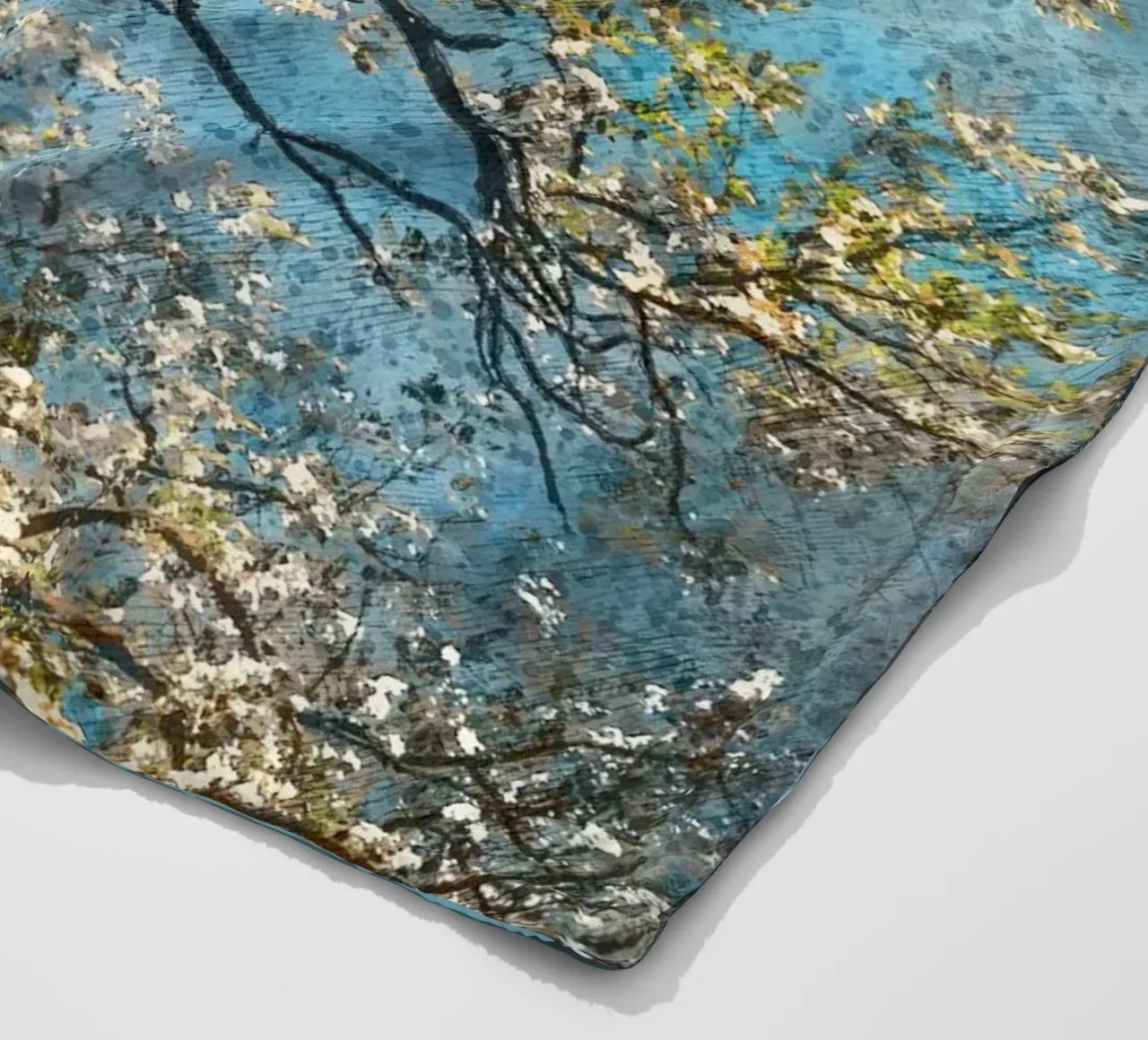 Spring tree fleece blanket by Justyna Jaszke JBJart