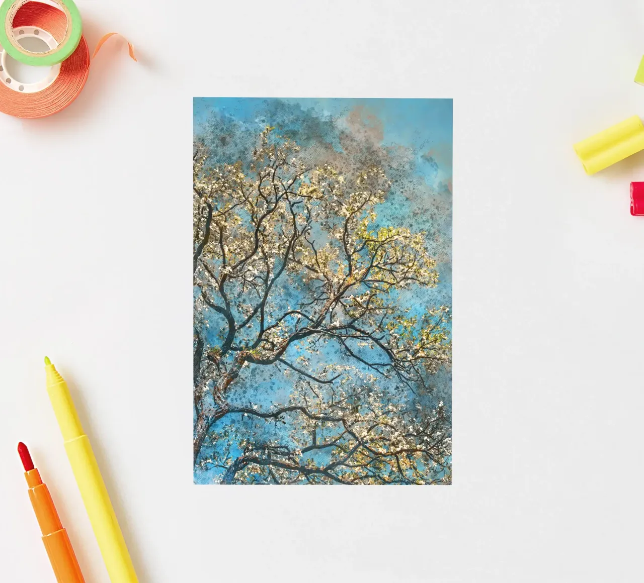 Spring tree sticker by Justyna Jaszke JBJart