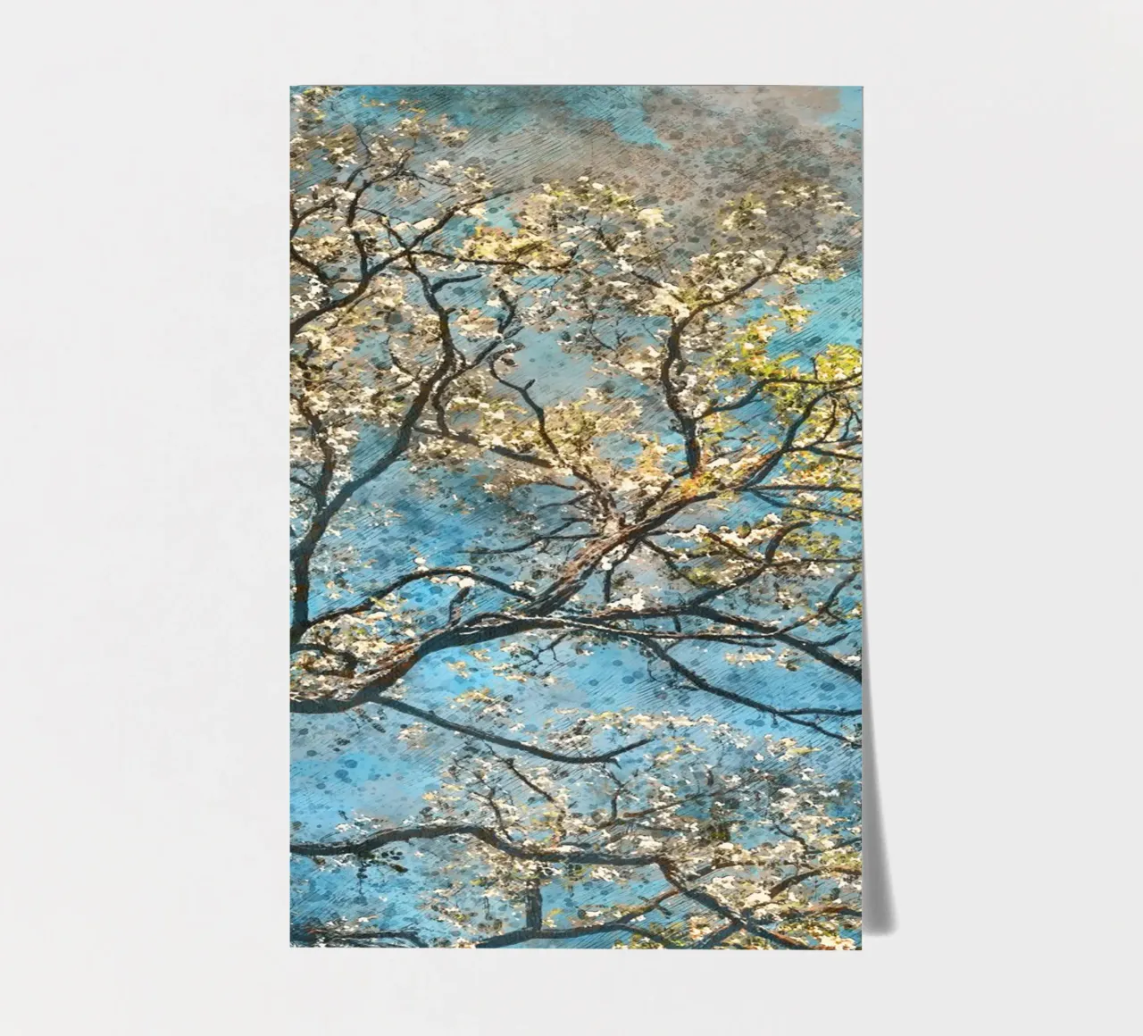 Spring tree stickervel van Justyna Jaszke JBJart