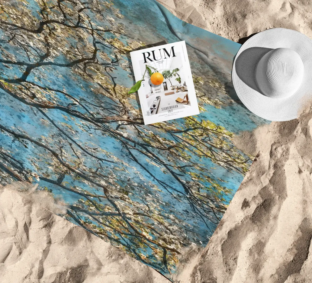 Spring tree beach towel by Justyna Jaszke JBJart