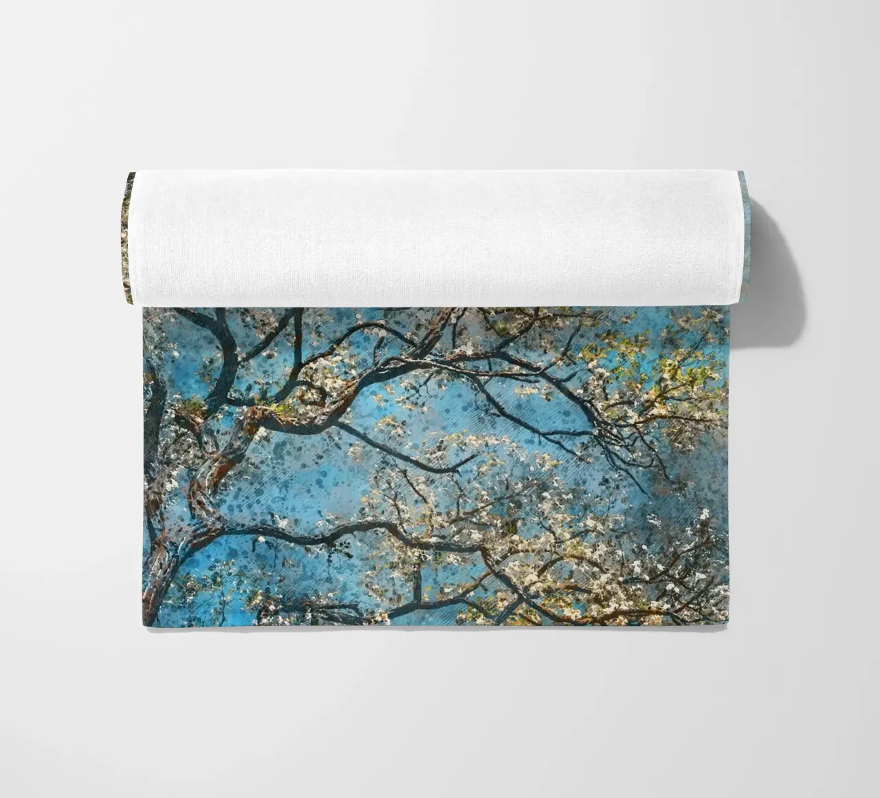 Spring tree beach towel by Justyna Jaszke JBJart