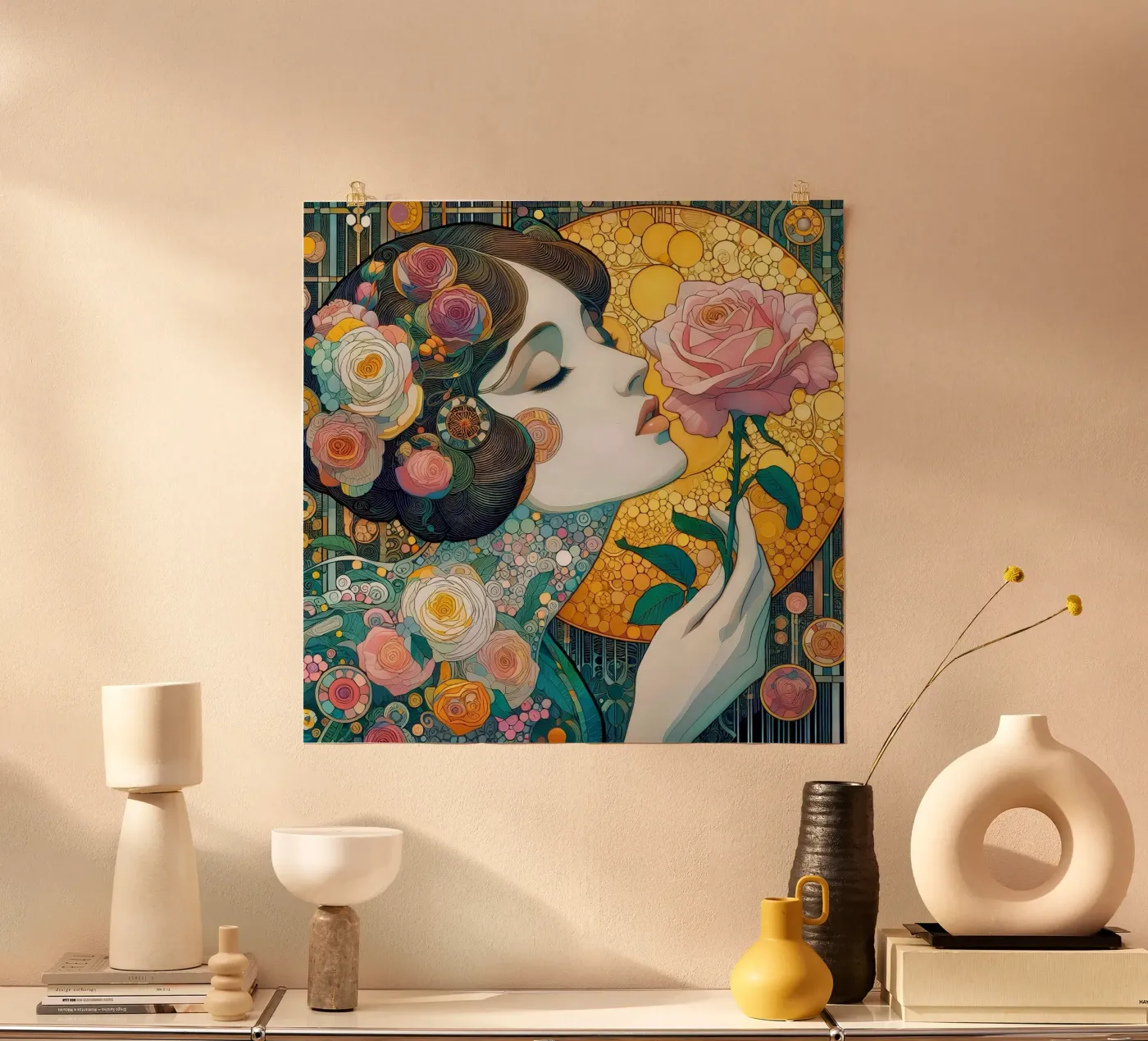 Rozengeur poster van Art-Nouveau-Dsg