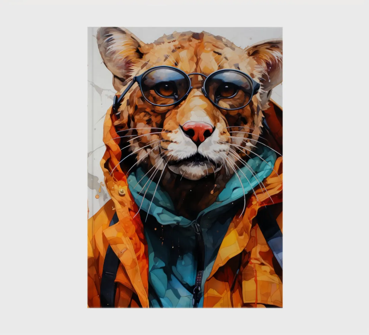 Cheetah animal art notebook by Justyna Jaszke JBJart