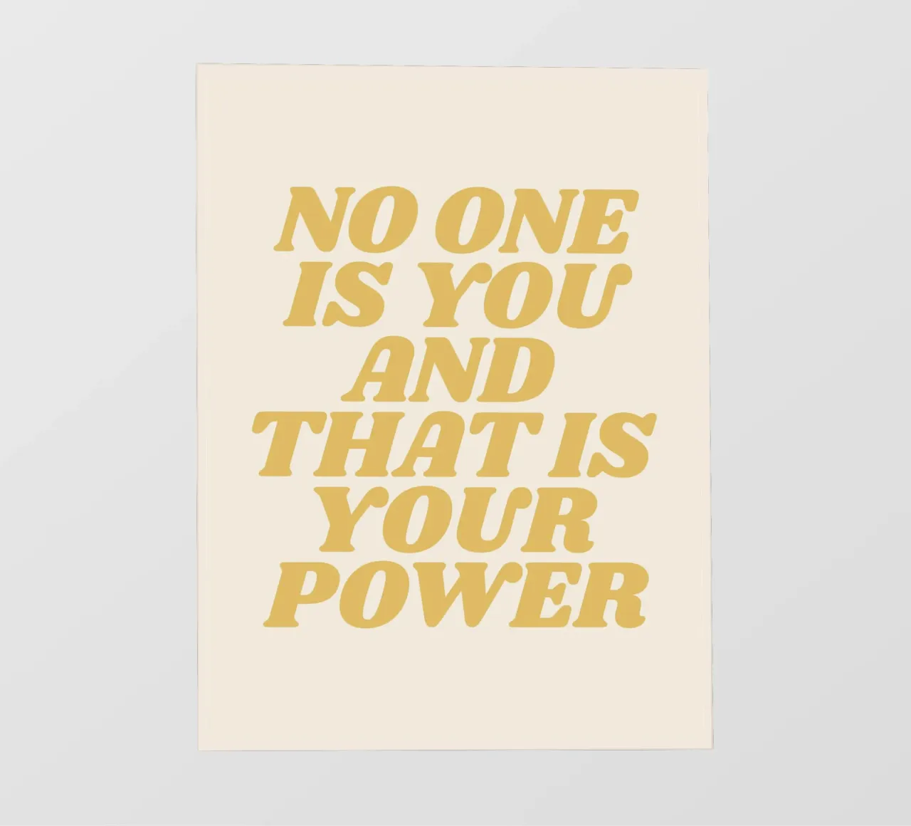 No one is you and that is your power quote (Beige Tone) backlit film by Paigaam Studio