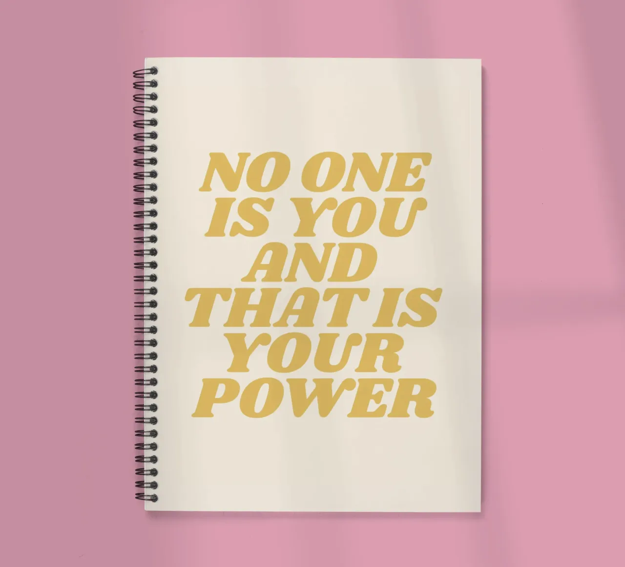 No one is you and that is your power quote (Beige Tone) spiral notebook by Paigaam Studio