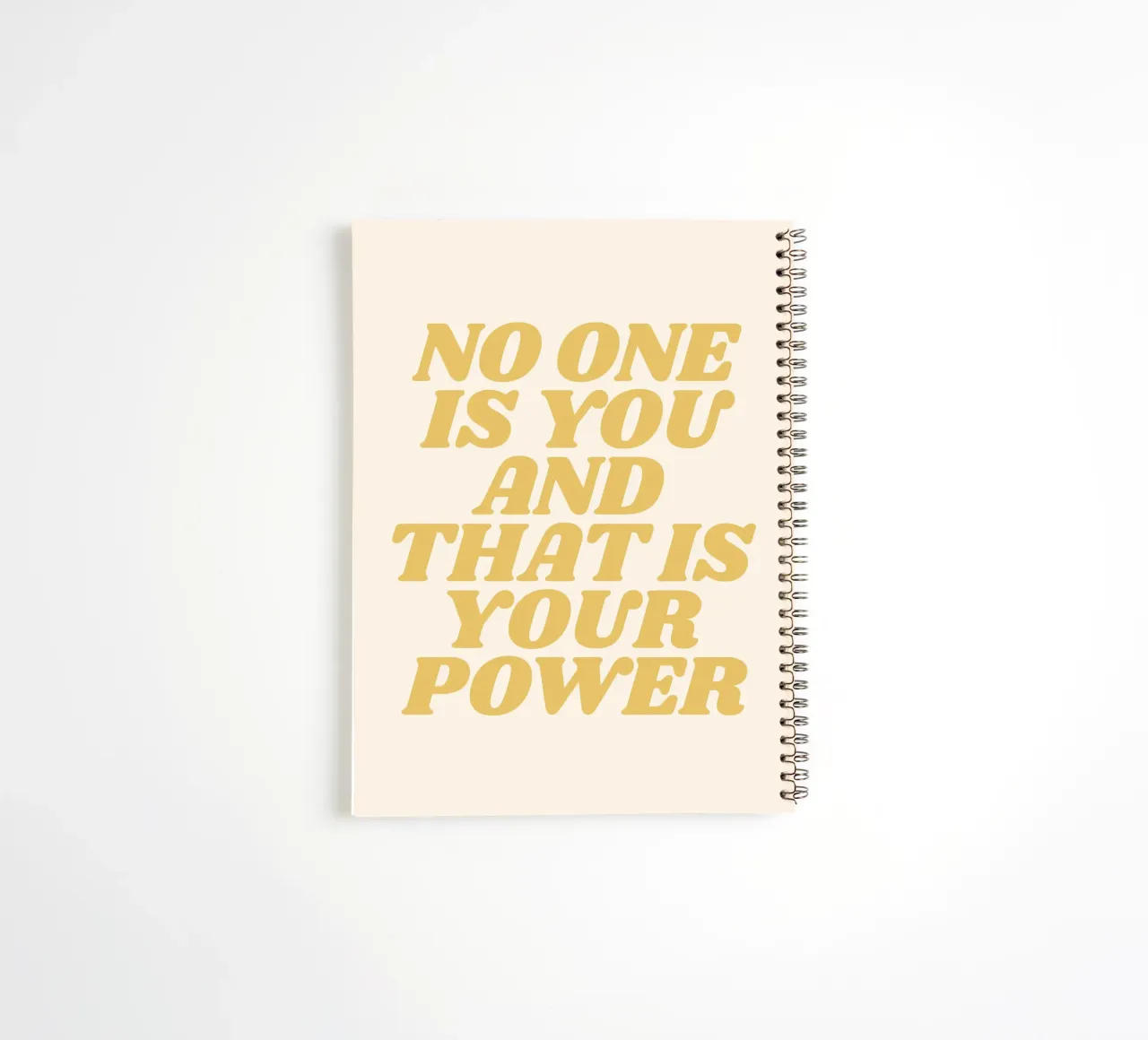No one is you and that is your power quote (Beige Tone) spiral notebook by Paigaam Studio
