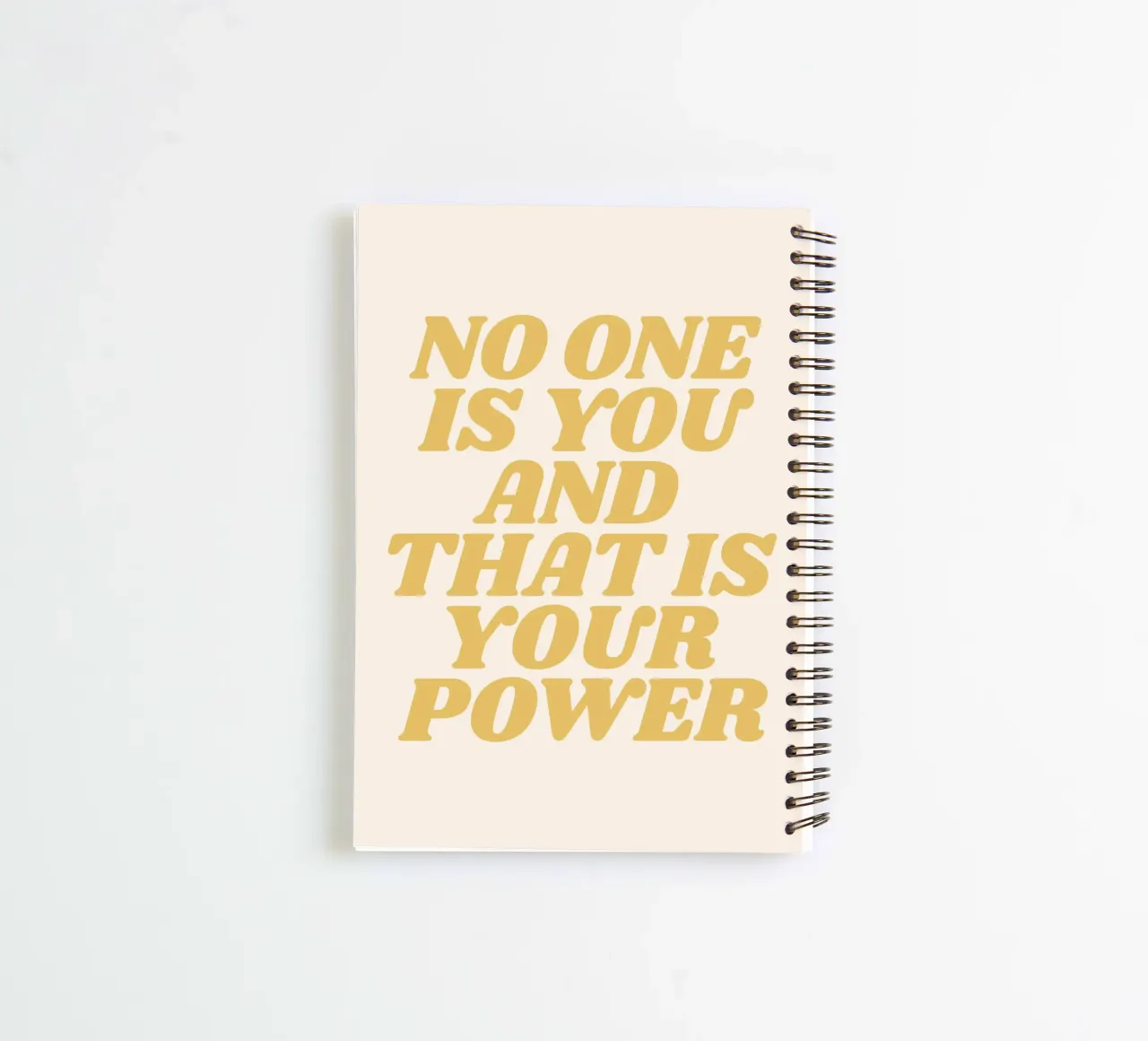 No one is you and that is your power quote (Beige Tone) spiral notebook by Paigaam Studio