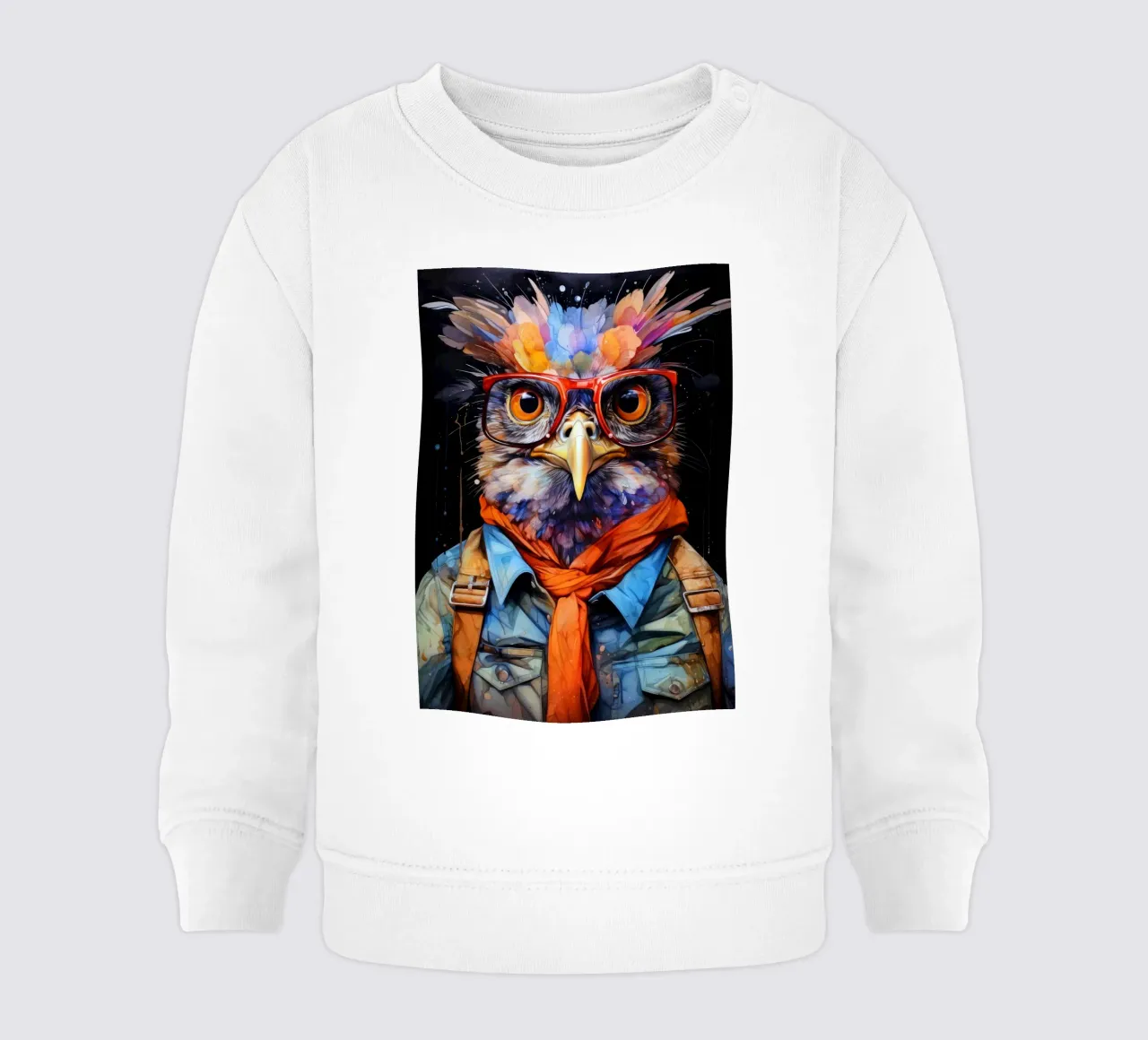 Gufo hipster arte animale felpa neonato da Justyna Jaszke JBJart