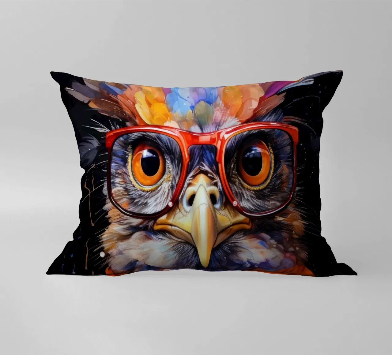 Gufo hipster arte animale cuscino da Justyna Jaszke JBJart