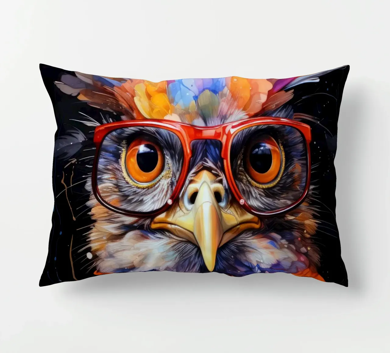 Gufo hipster arte animale cuscino da Justyna Jaszke JBJart