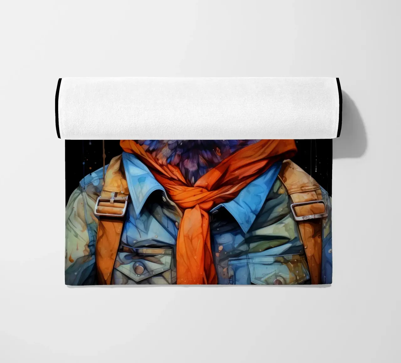 Hipster owl animal art beach towel by Justyna Jaszke JBJart