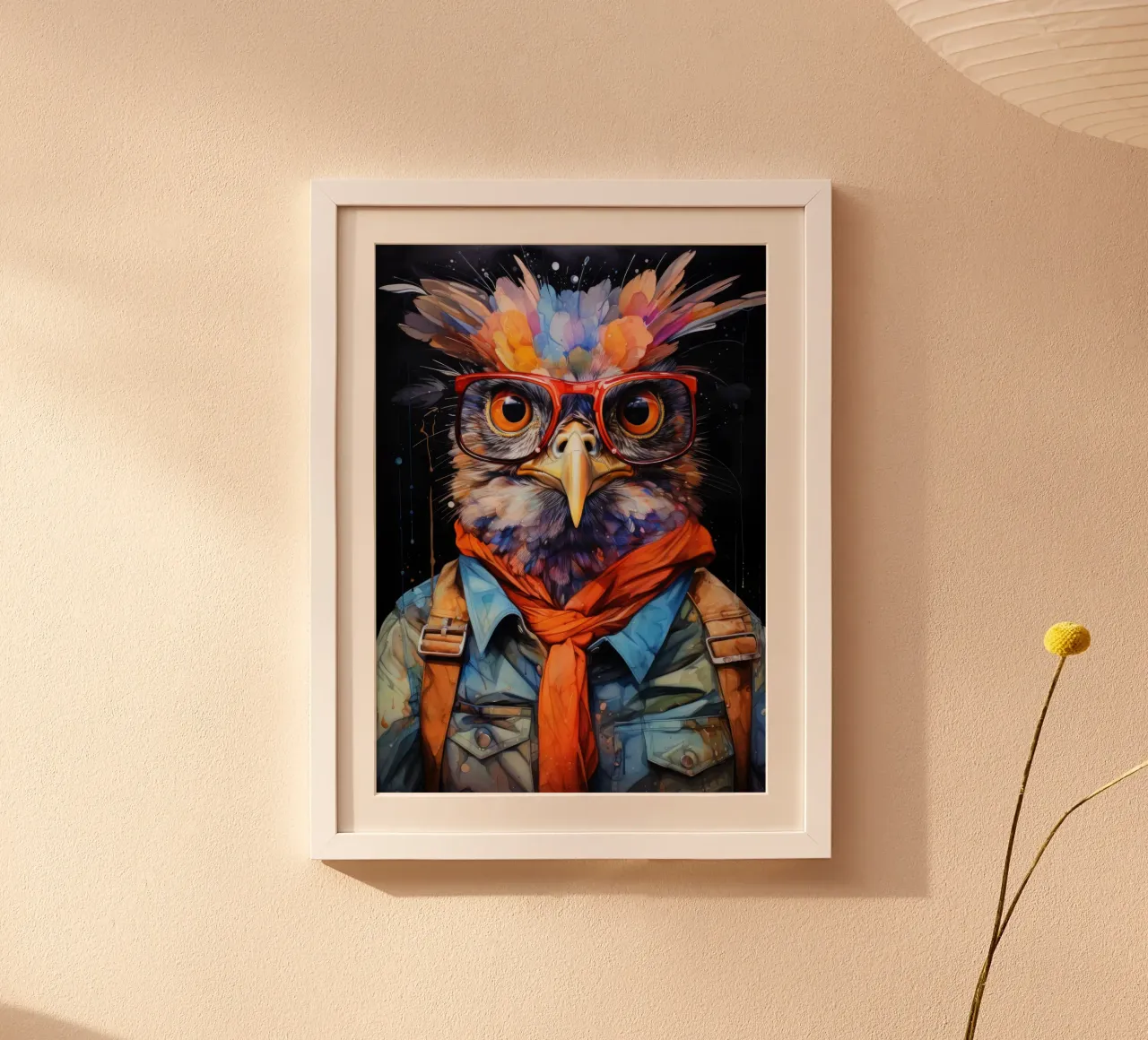 Gufo hipster arte animale carta hahnemühle da Justyna Jaszke JBJart