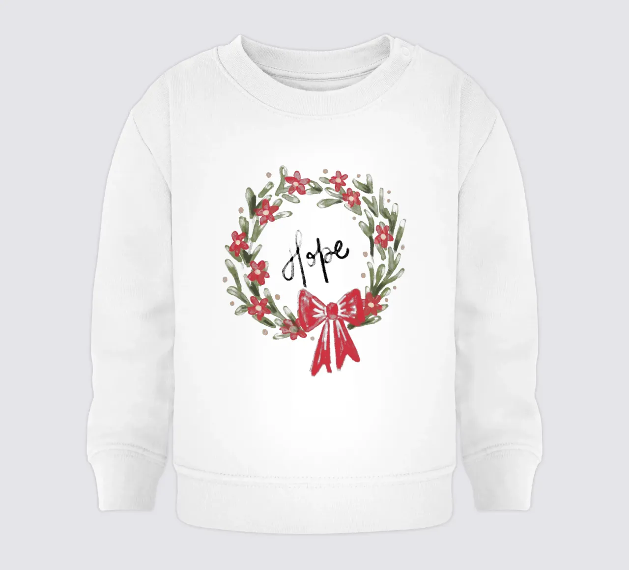 Hope - Christmas Wreath with Bow felpa neonato da anisillustration
