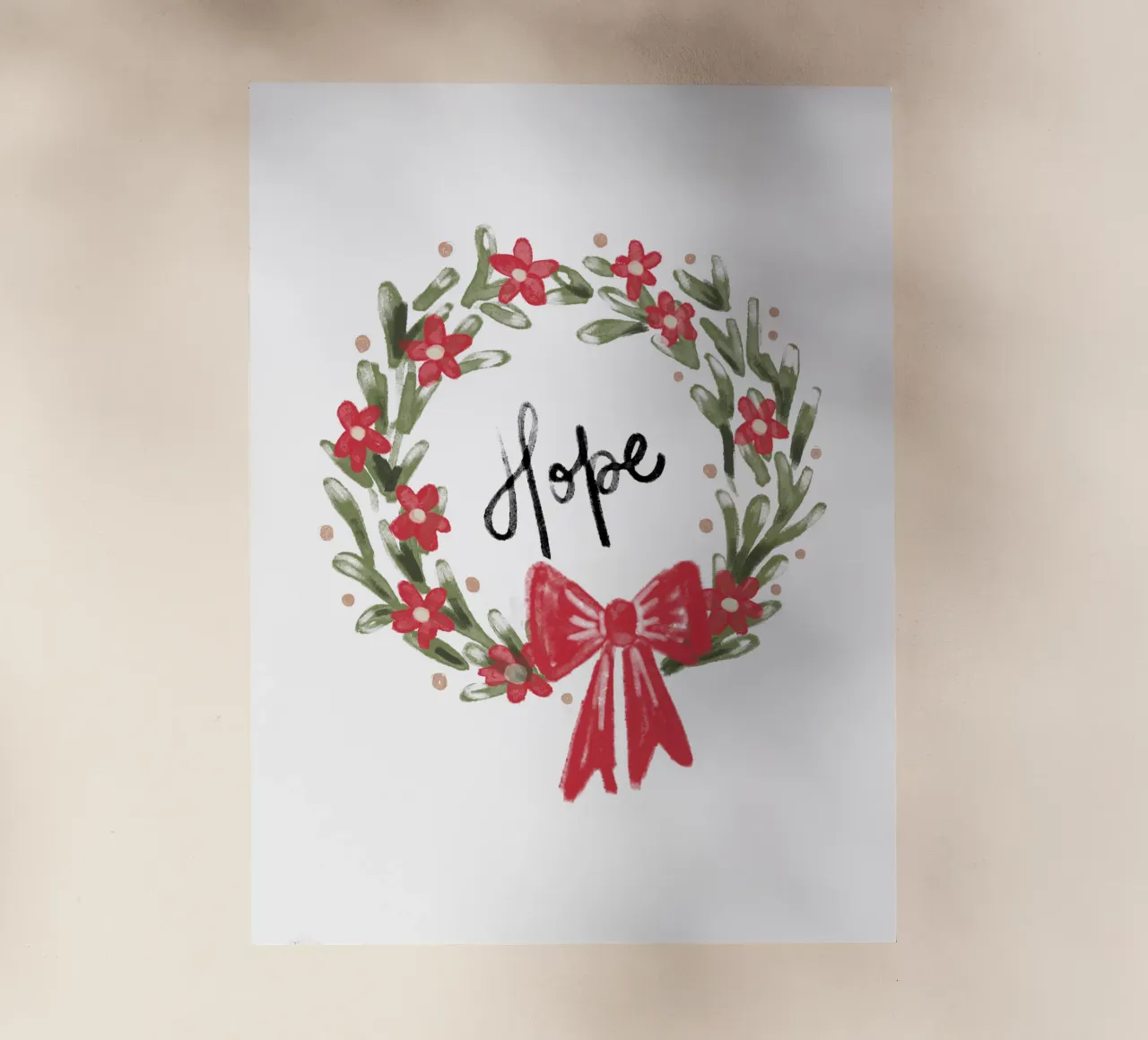 Hope - Christmas Wreath with Bow pellicola backlit da anisillustration