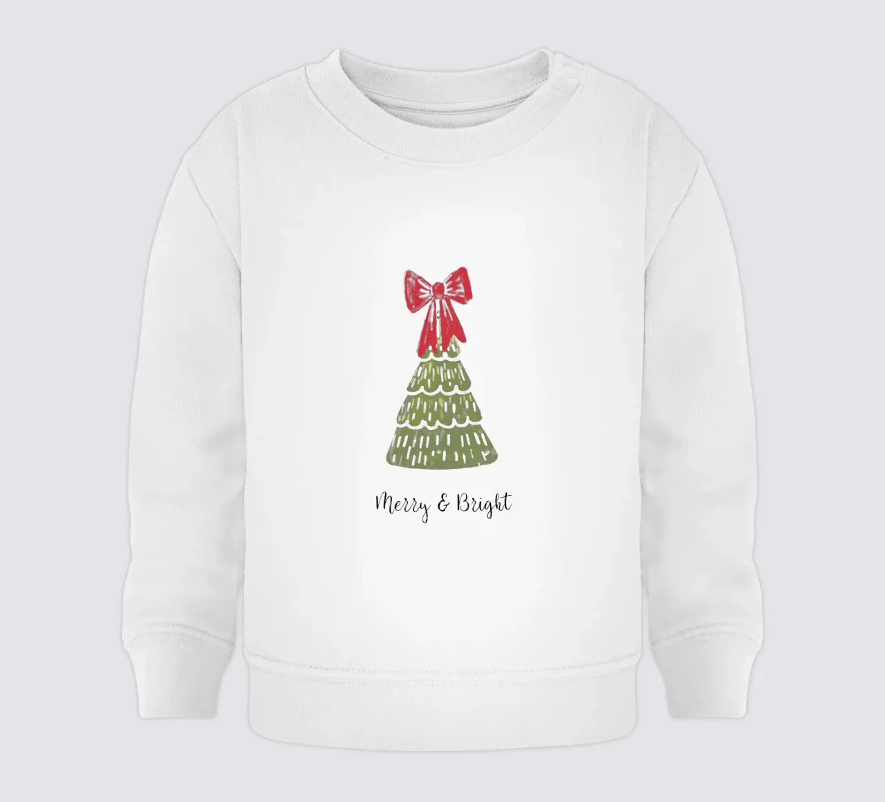 Christmas Pine Tree with red bow and quote felpa neonato da anisillustration