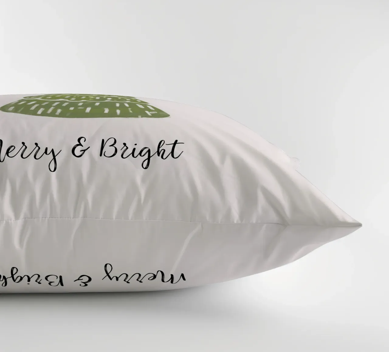 Christmas Pine Tree with red bow and quote cuscino da anisillustration