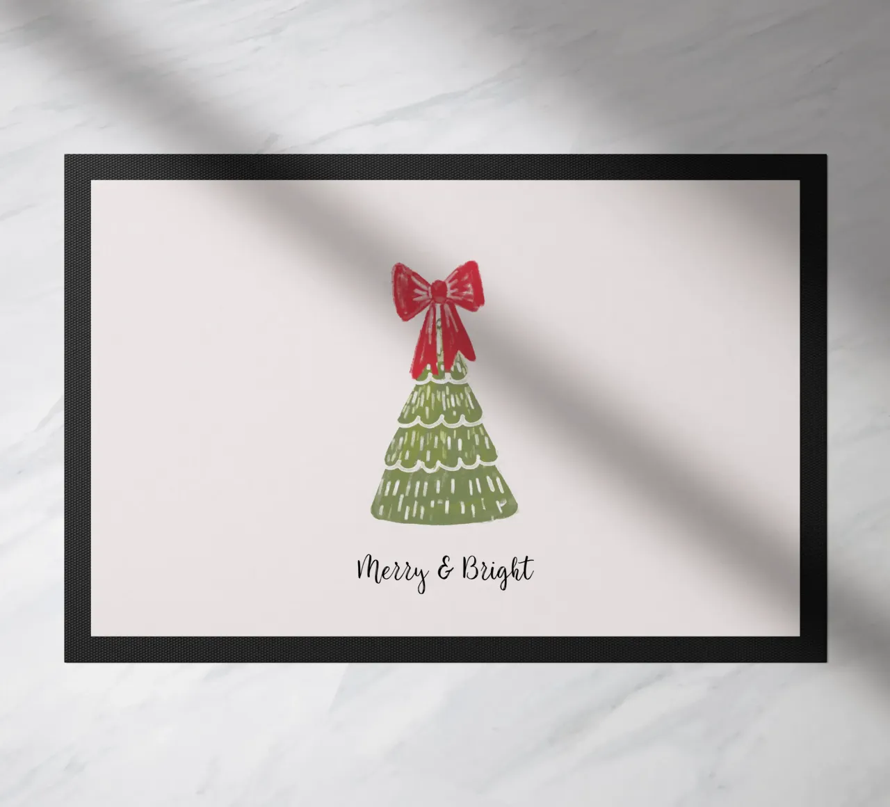 Christmas Pine Tree with red bow and quote zerbino da anisillustration