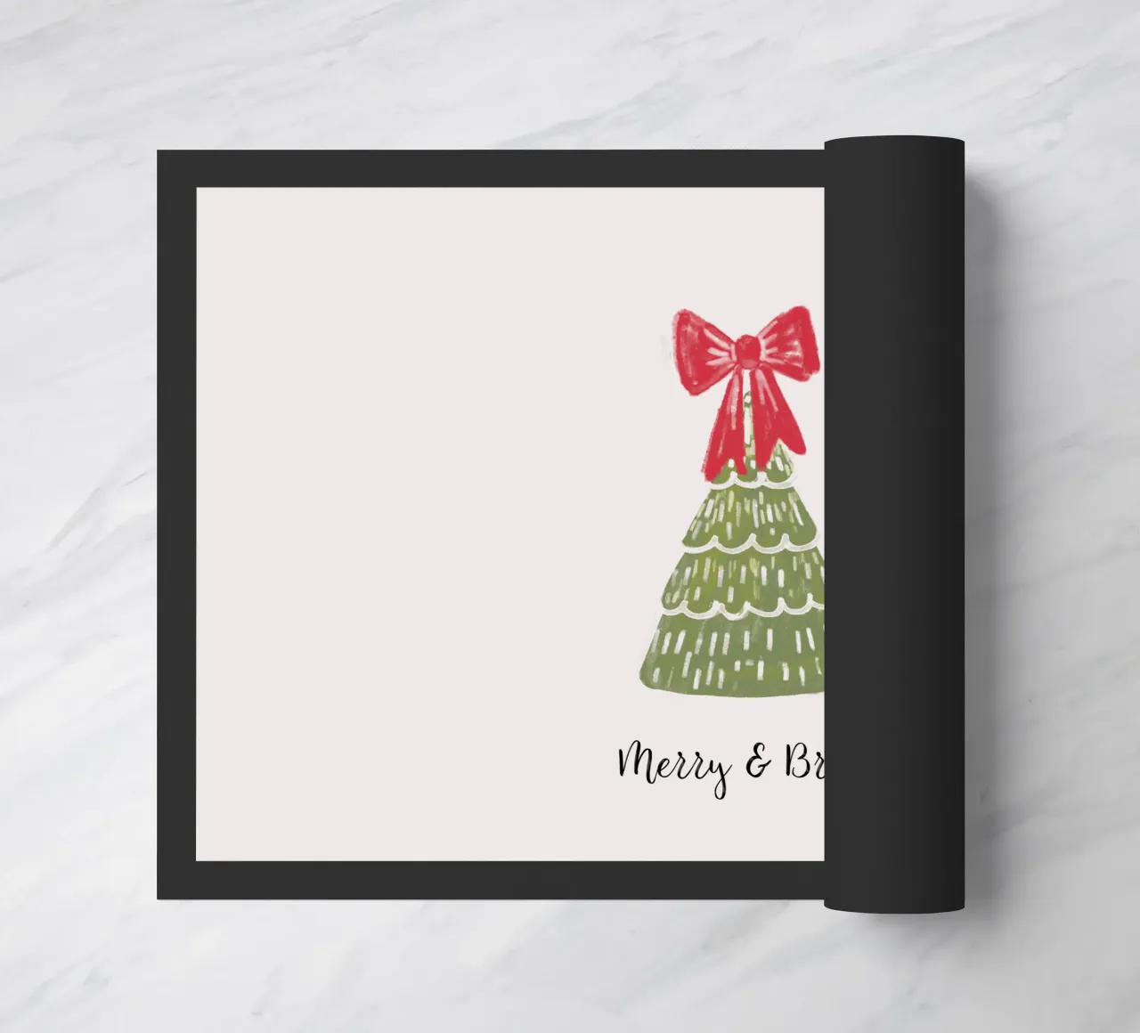 Christmas Pine Tree with red bow and quote zerbino da anisillustration