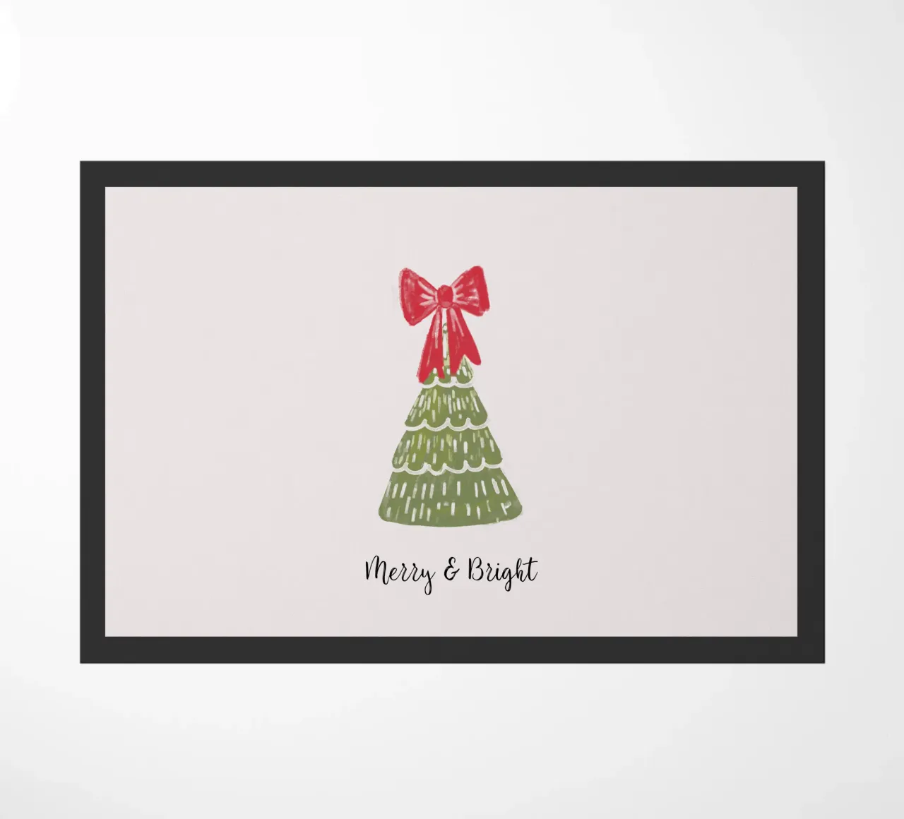 Christmas Pine Tree with red bow and quote zerbino da anisillustration