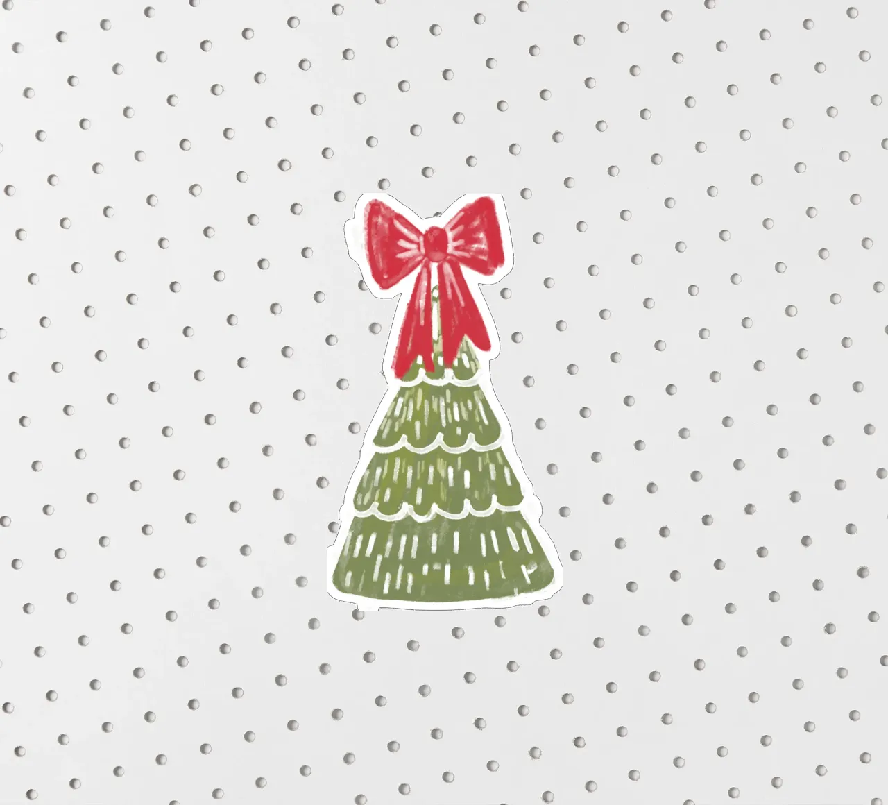 Christmas Pine Tree with red bow adesivo da anisillustration