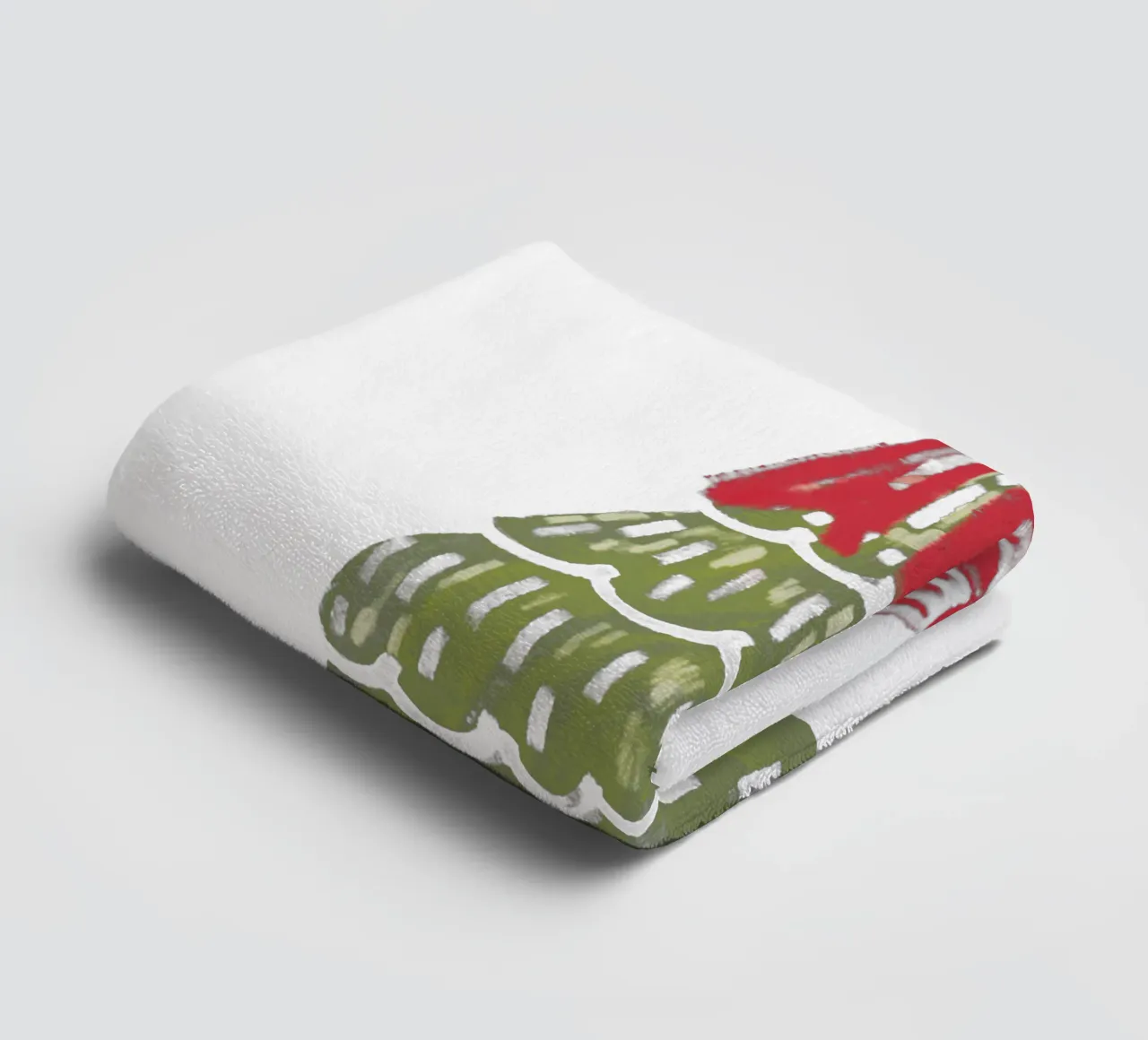 Christmas Pine Tree with red bow asciugamano da bagno da anisillustration