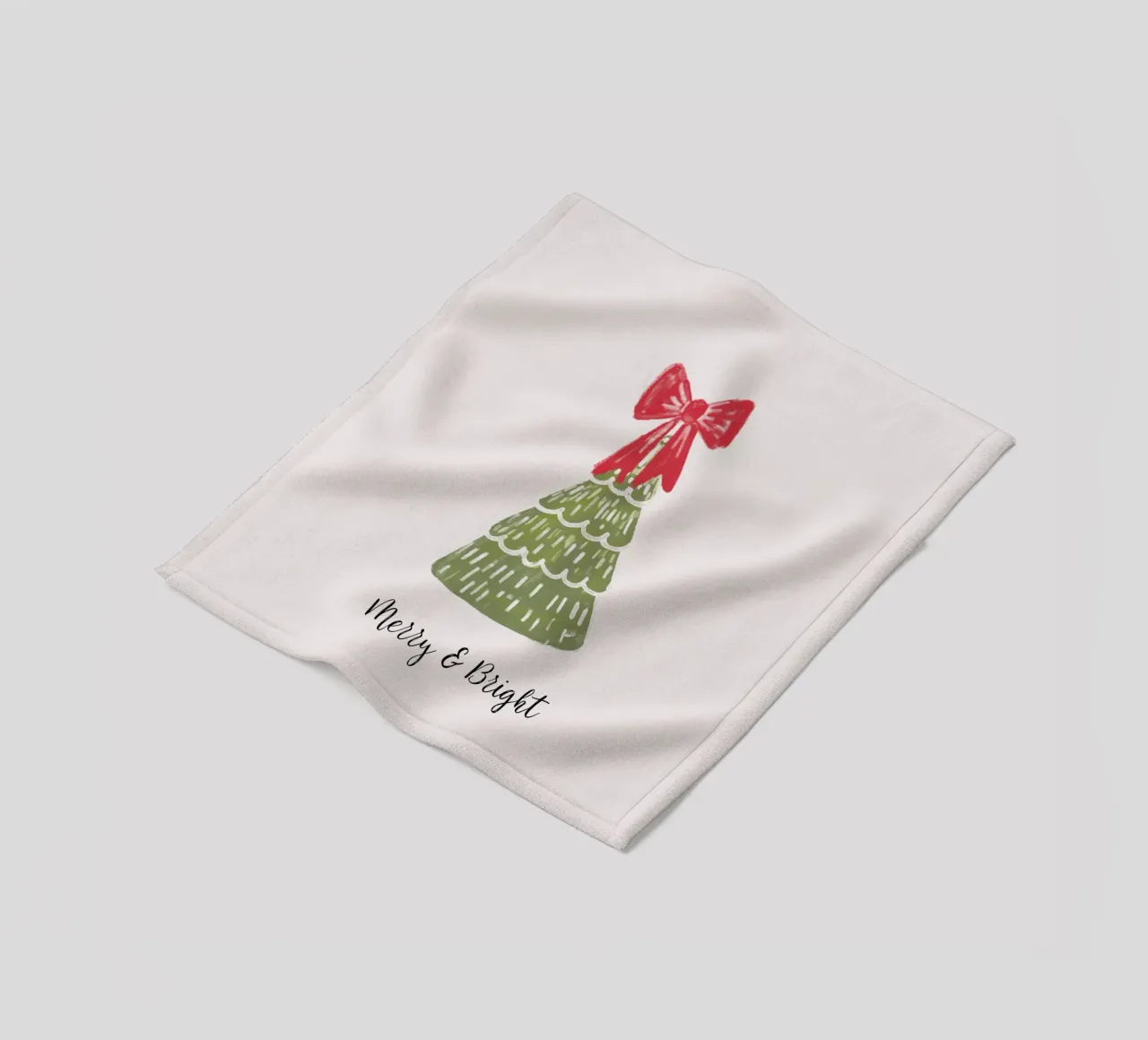 Christmas Pine Tree with red bow and quote coperta in pile da anisillustration