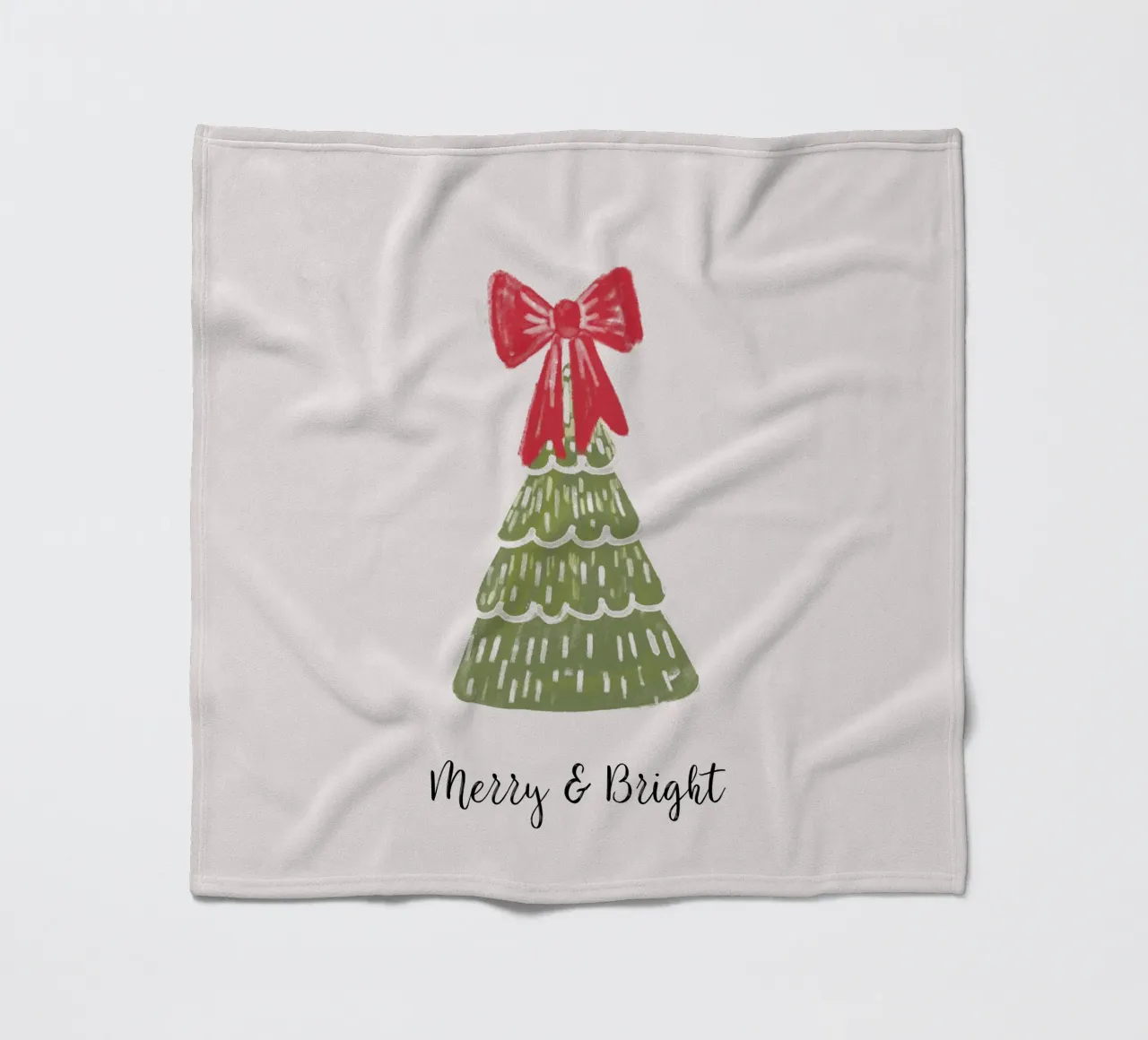 Christmas Pine Tree with red bow and quote coperta in pile da anisillustration