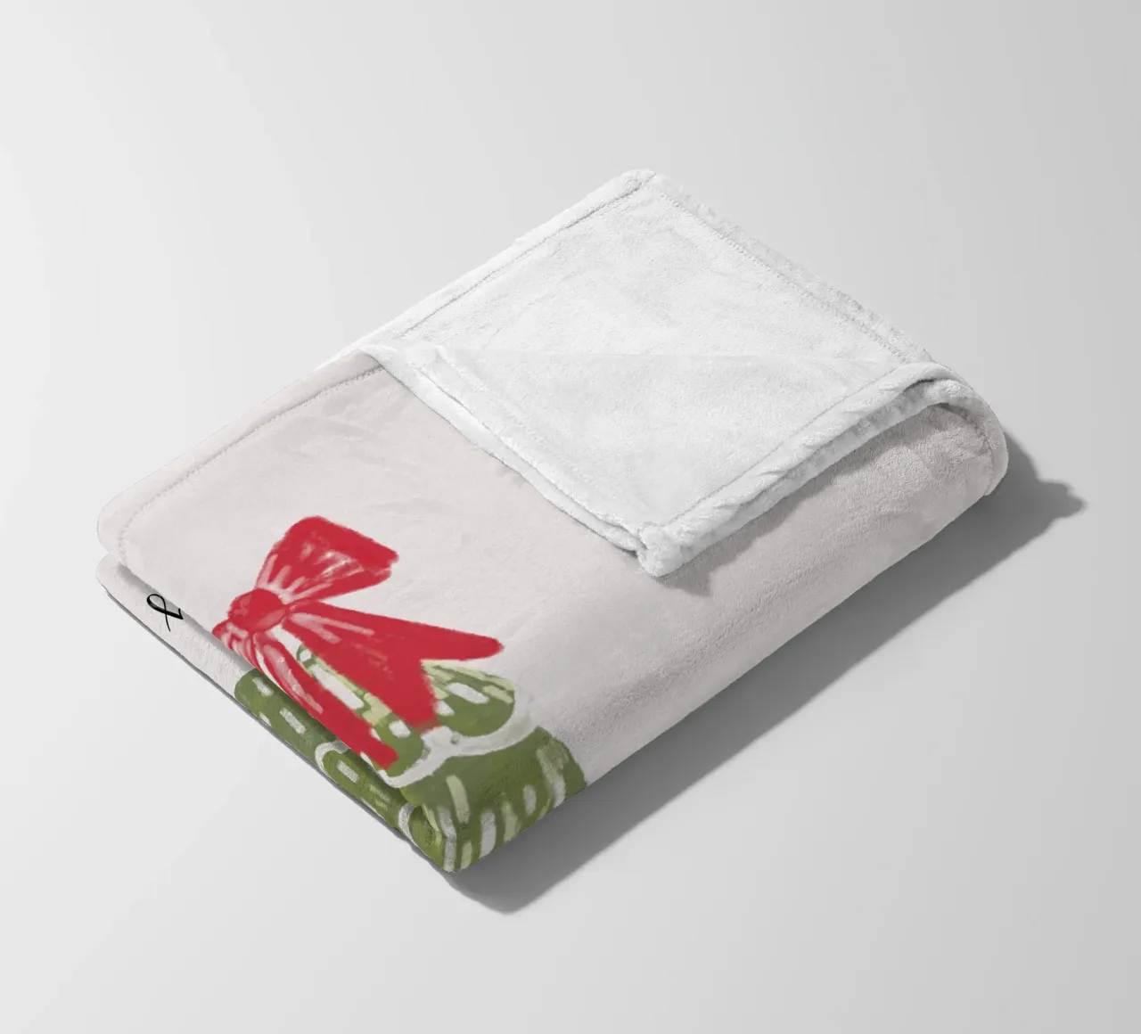 Christmas Pine Tree with red bow and quote coperta in pile da anisillustration