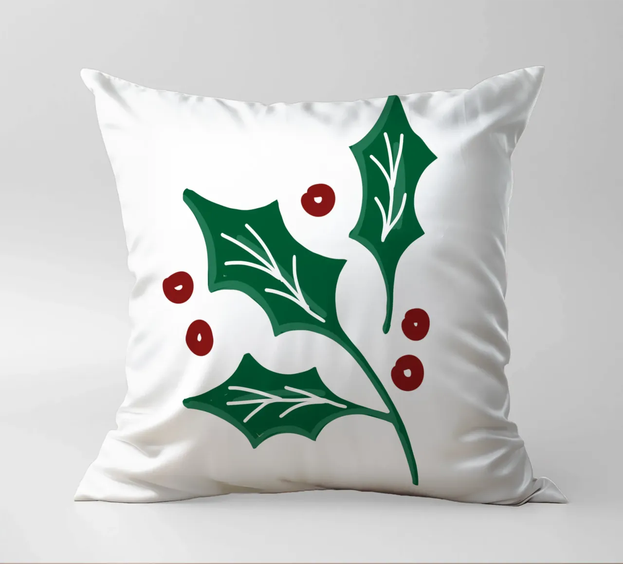 Holly Christmas Branch cuscino da anisillustration