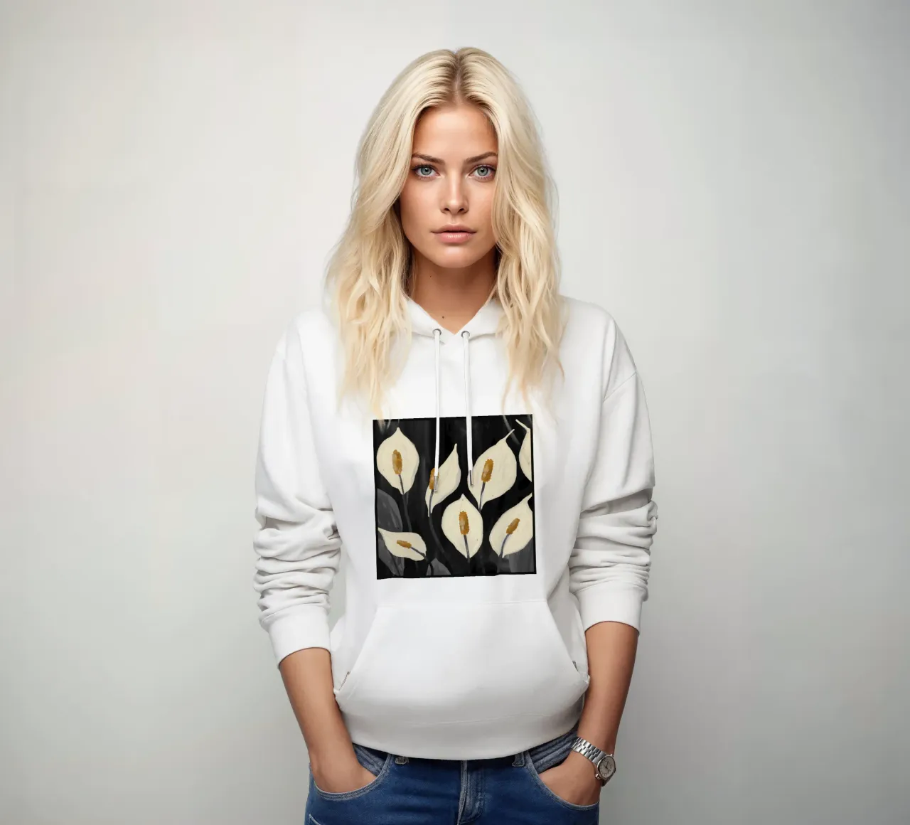 Gigli di Calla bianchi 6 felpa con cappuccio da ThingDesign