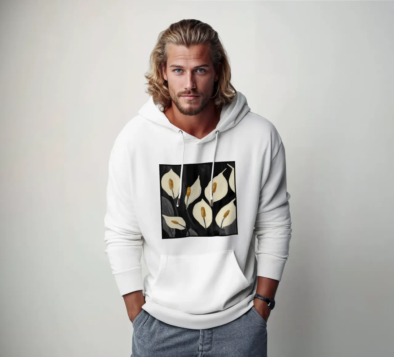 Gigli di Calla bianchi 6 felpa con cappuccio da ThingDesign