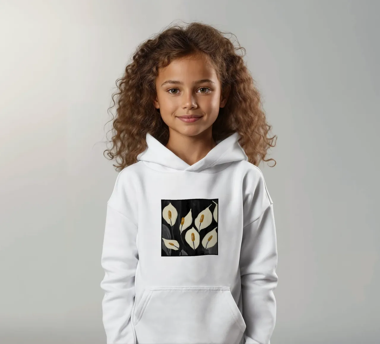 Gigli di Calla bianchi 6 felpa bambino con cappuccio da ThingDesign