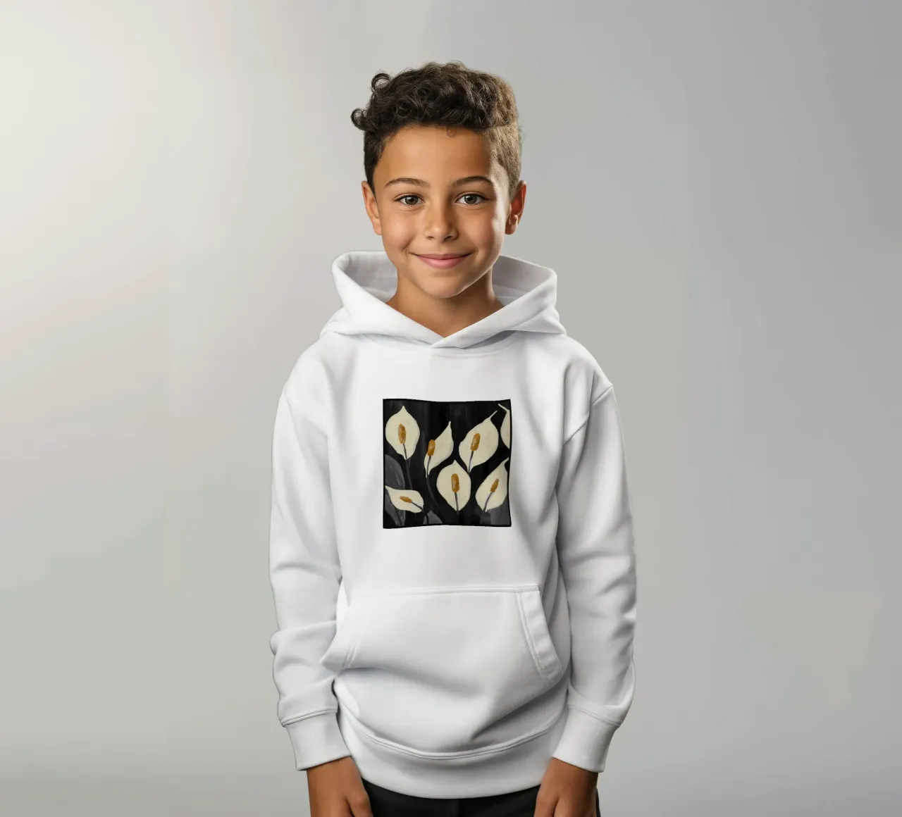 Gigli di Calla bianchi 6 felpa bambino con cappuccio da ThingDesign