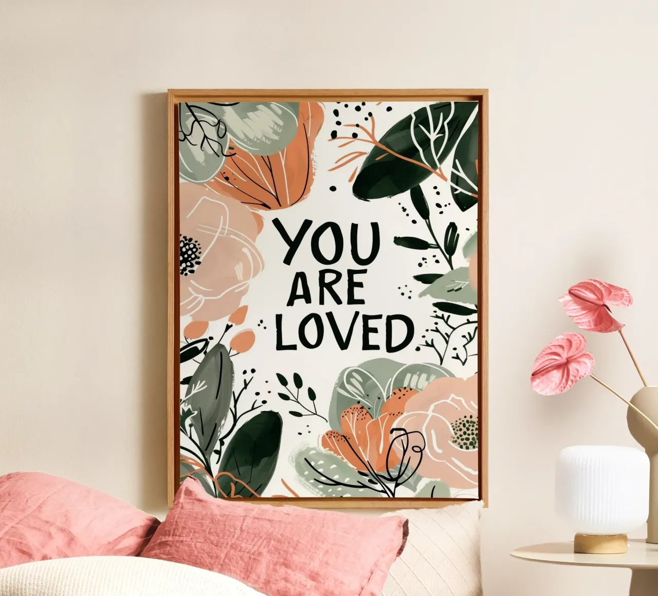 You Are Loved No 2 tela con Cornice a cassetta da treechild