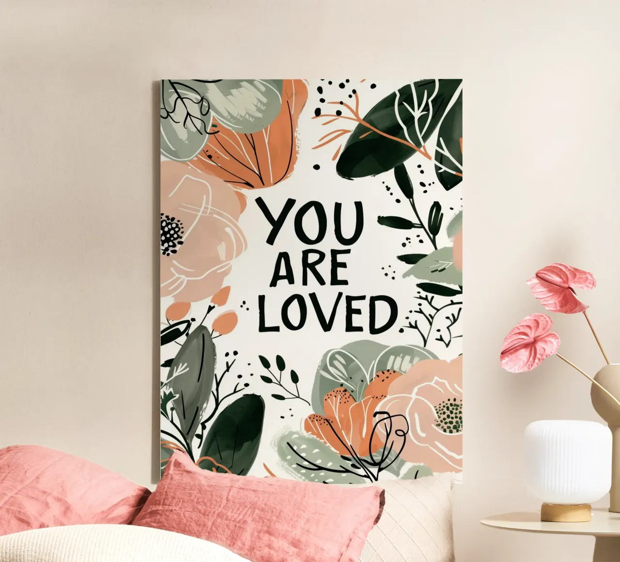 You Are Loved No 2 tela con Cornice a cassetta da treechild