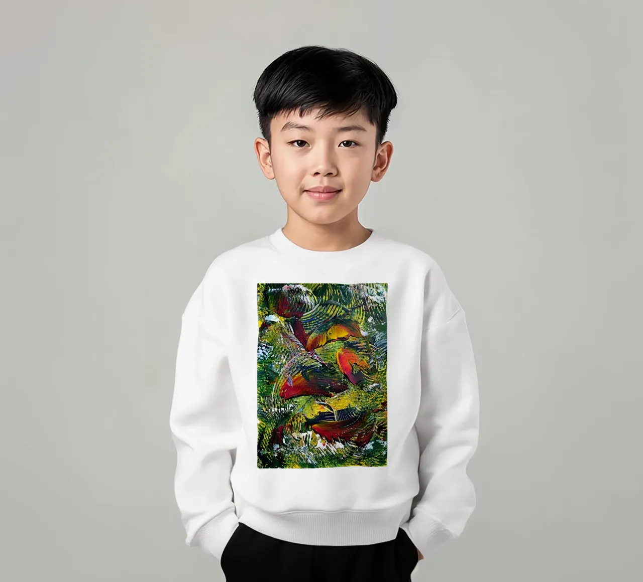 IDEAL GIFT 45 kids sweatshirt by Thierry Vobmann Abstract painting