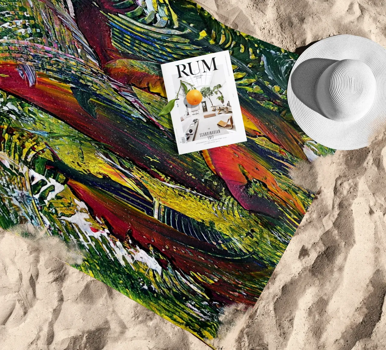 IDEAL GIFT 45 beach towel by Thierry Vobmann Abstract painting