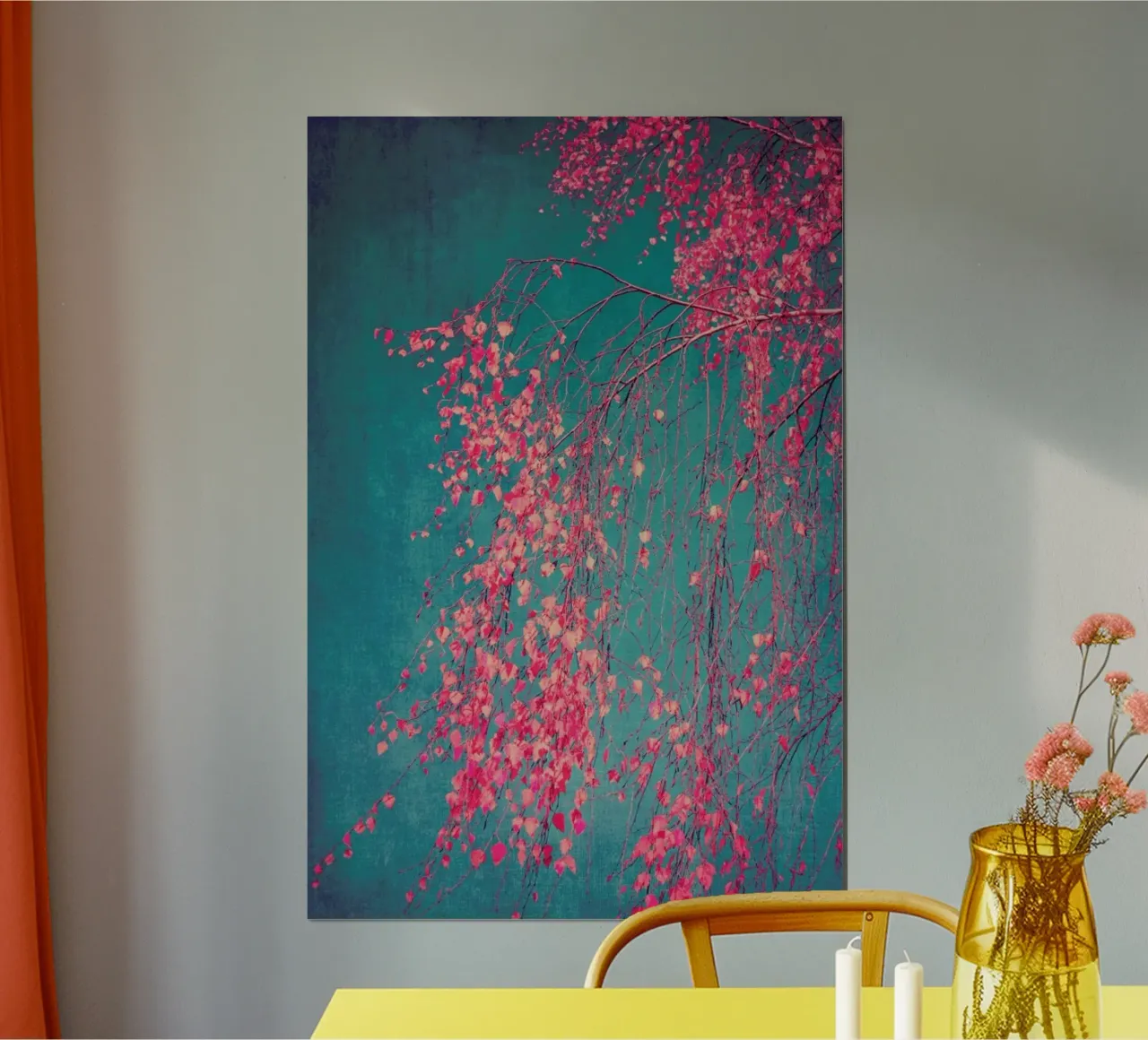 Albero - Betulla Sussurri di Rosa poster con telaio in plastica da Ingrid Beddoes